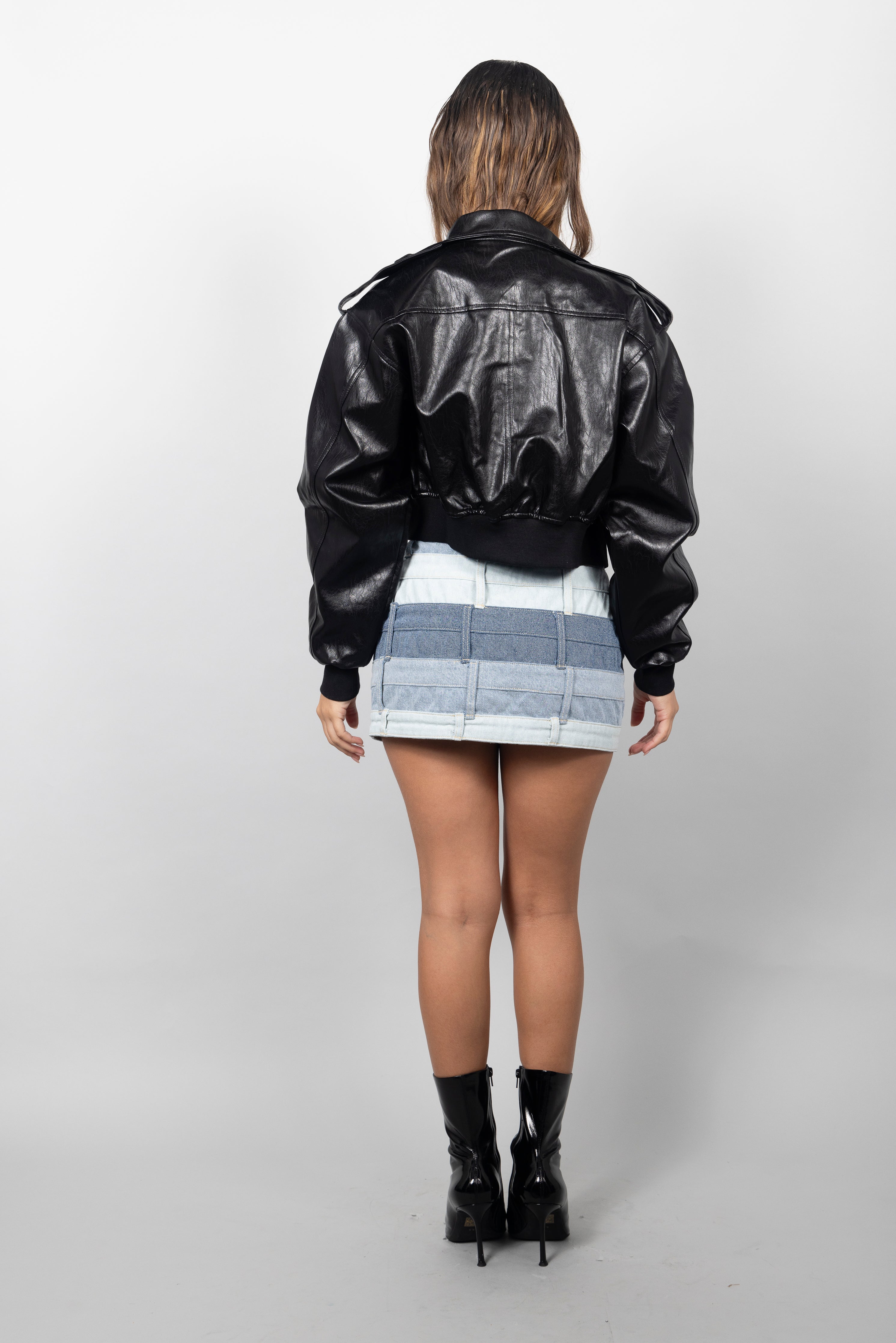 DENIM TWIST MINI SKIRT