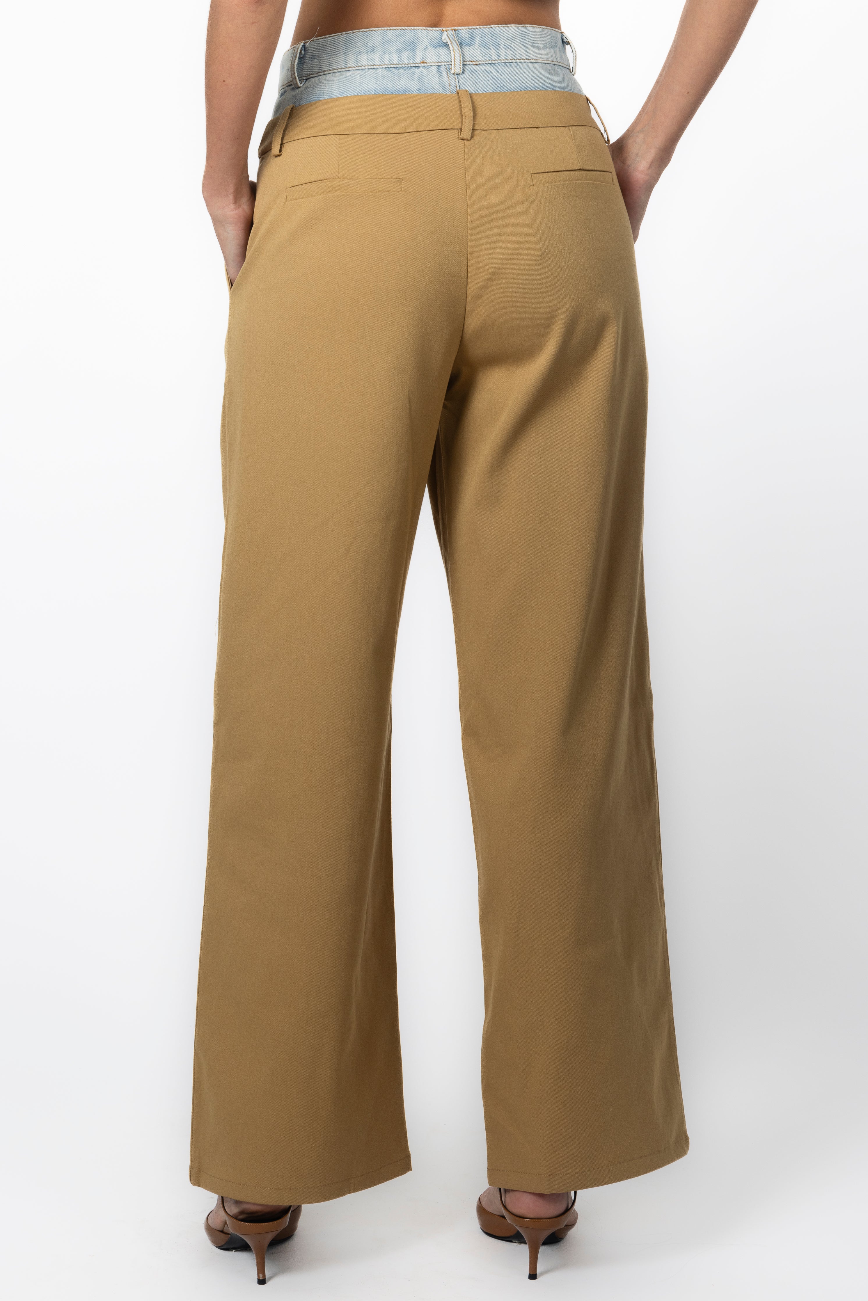 CAMEL DENIM CONTRAST PANT