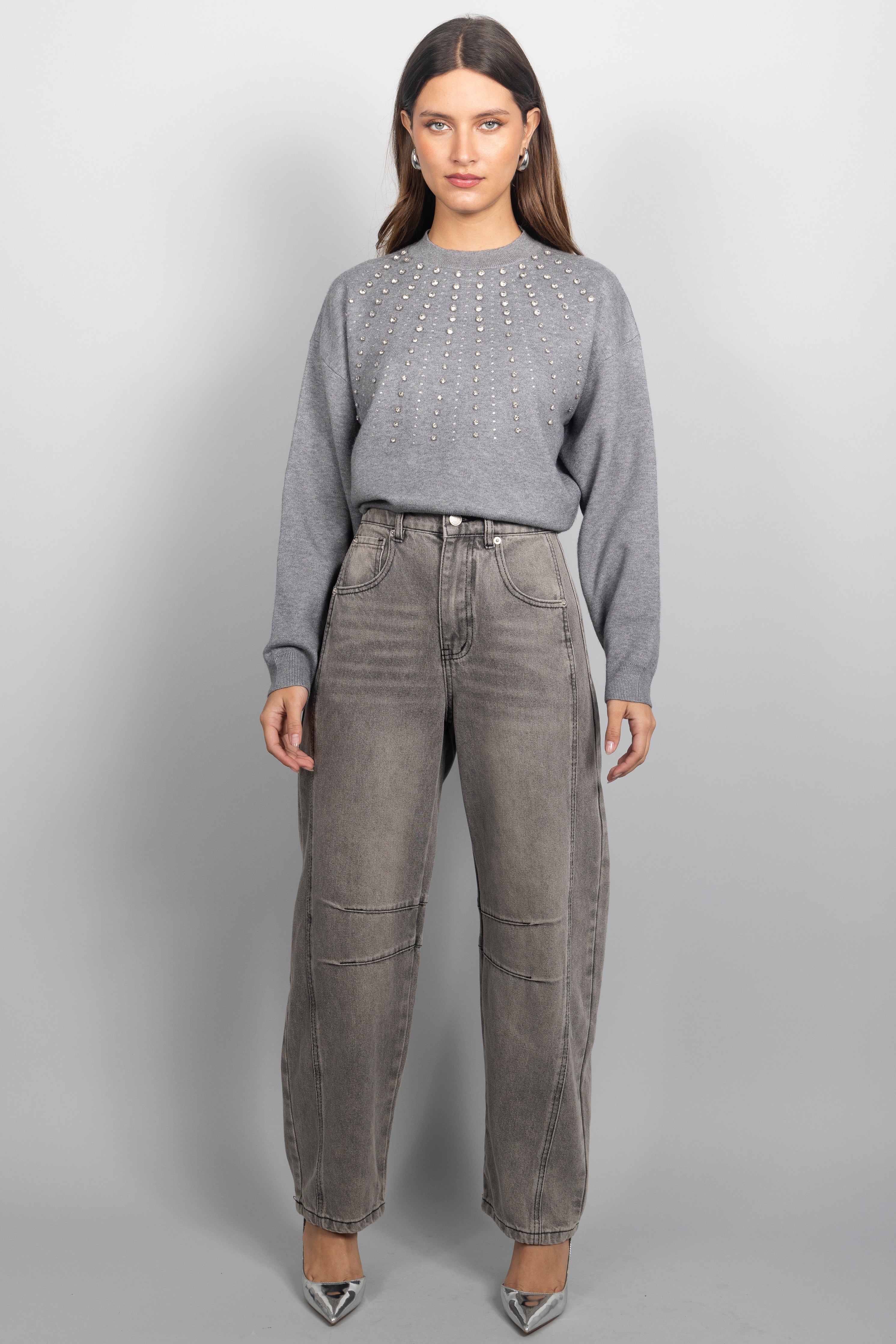 GREY BUBBLE DENIM