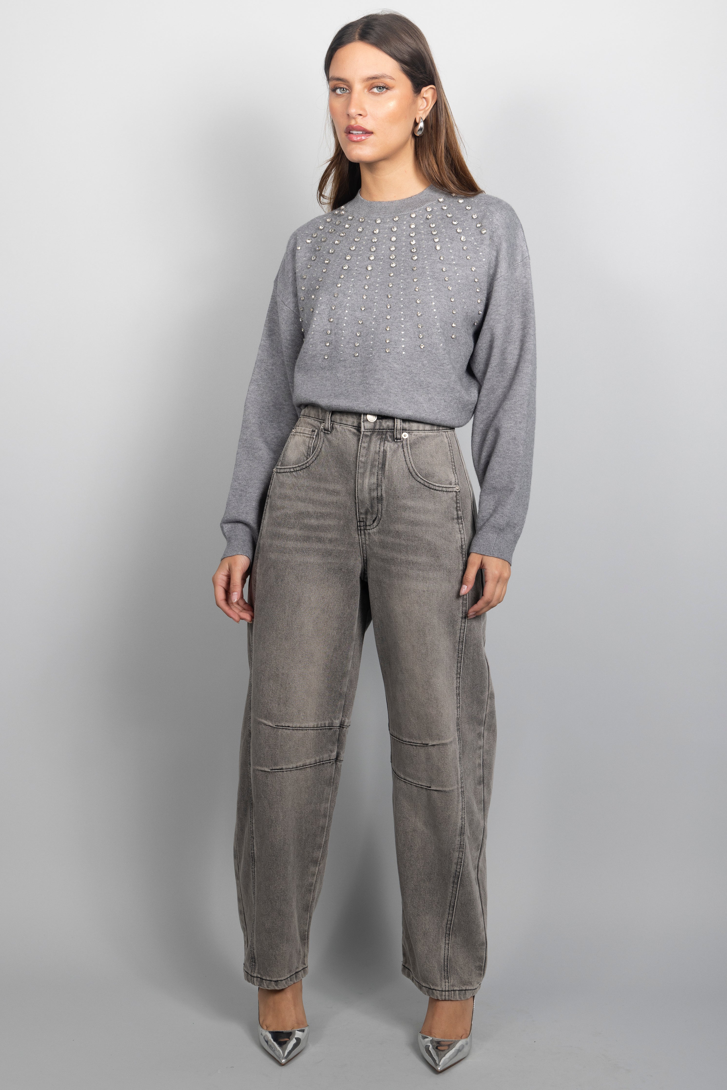 GREY BUBBLE DENIM