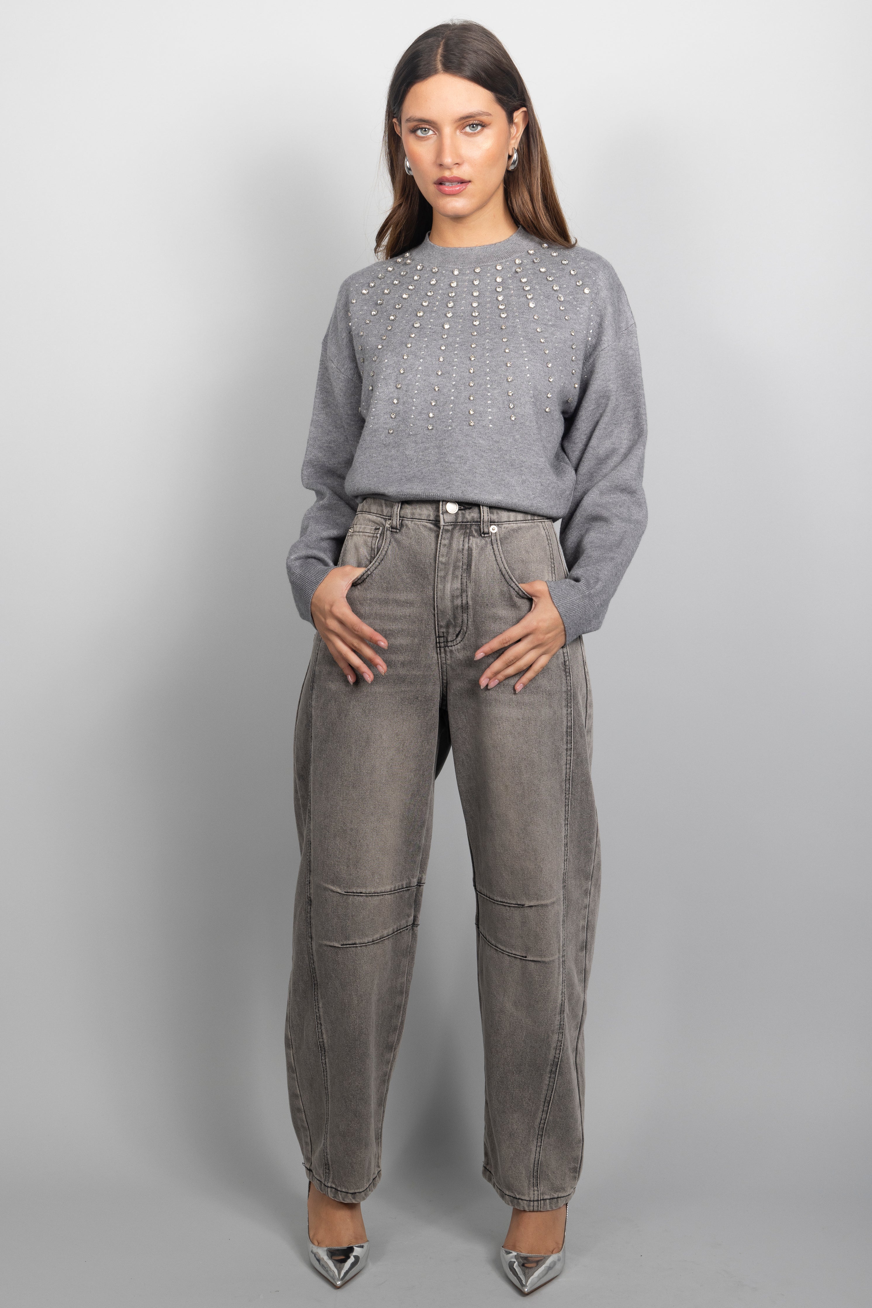 GREY BUBBLE DENIM