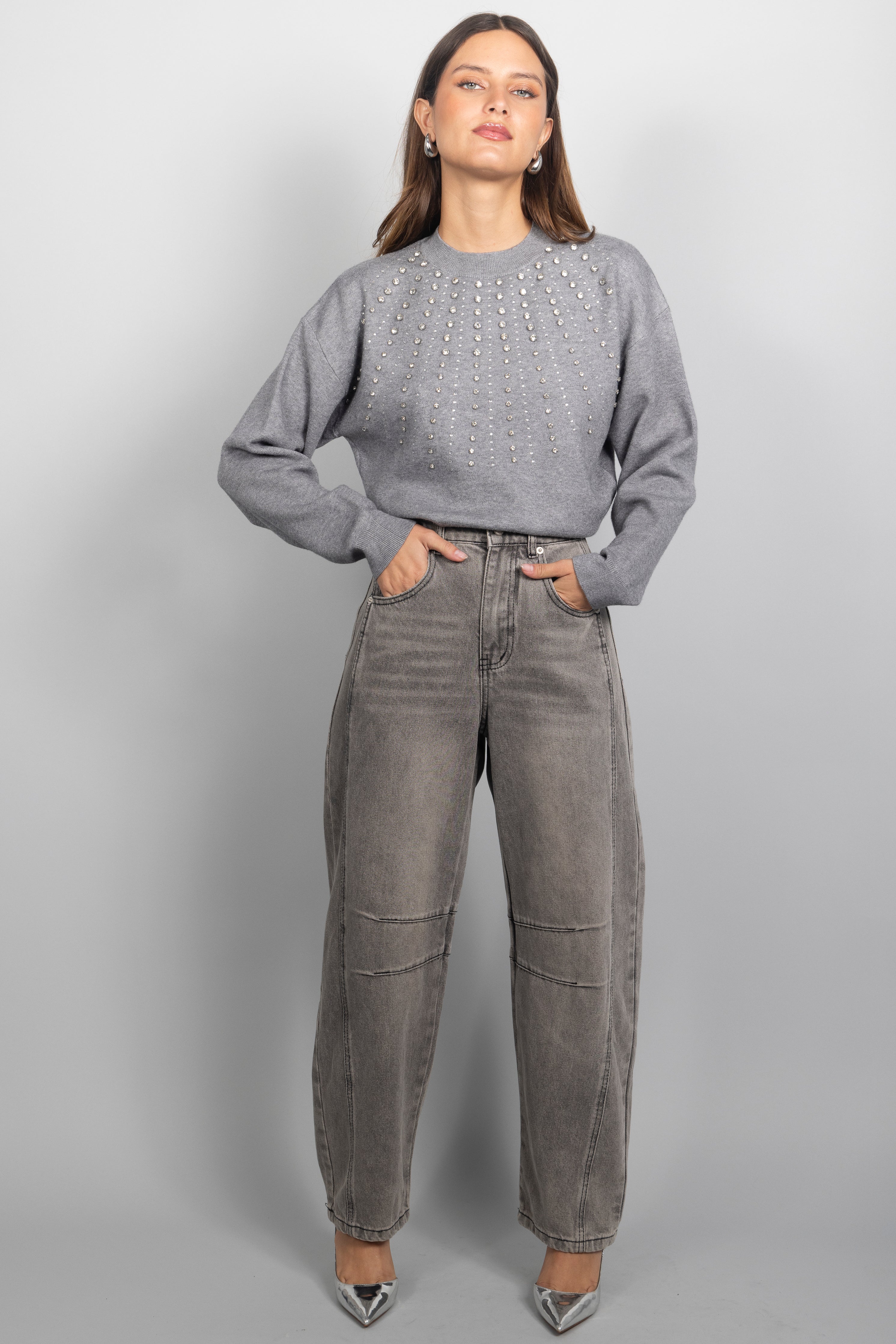 GREY BUBBLE DENIM