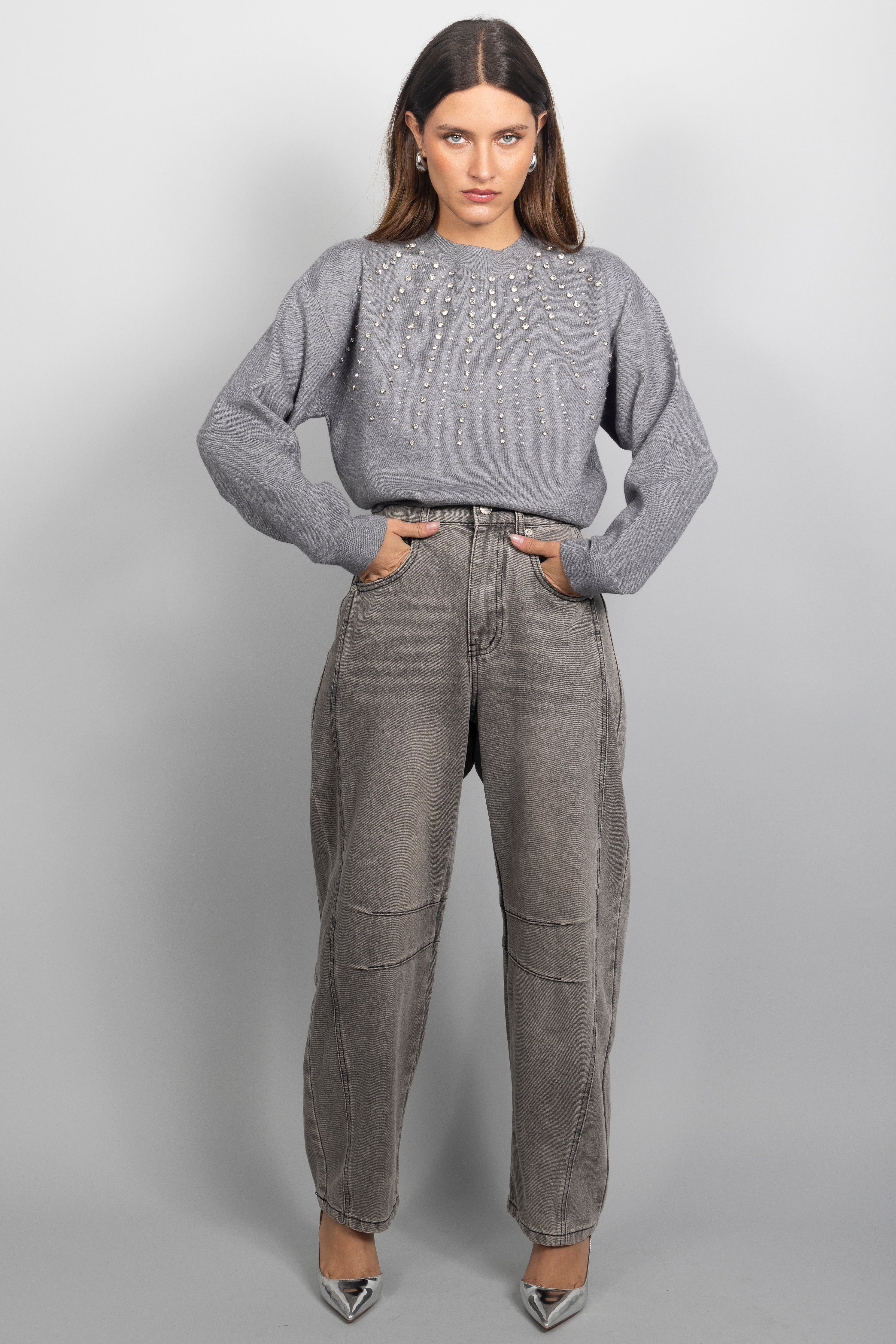 GREY BUBBLE DENIM