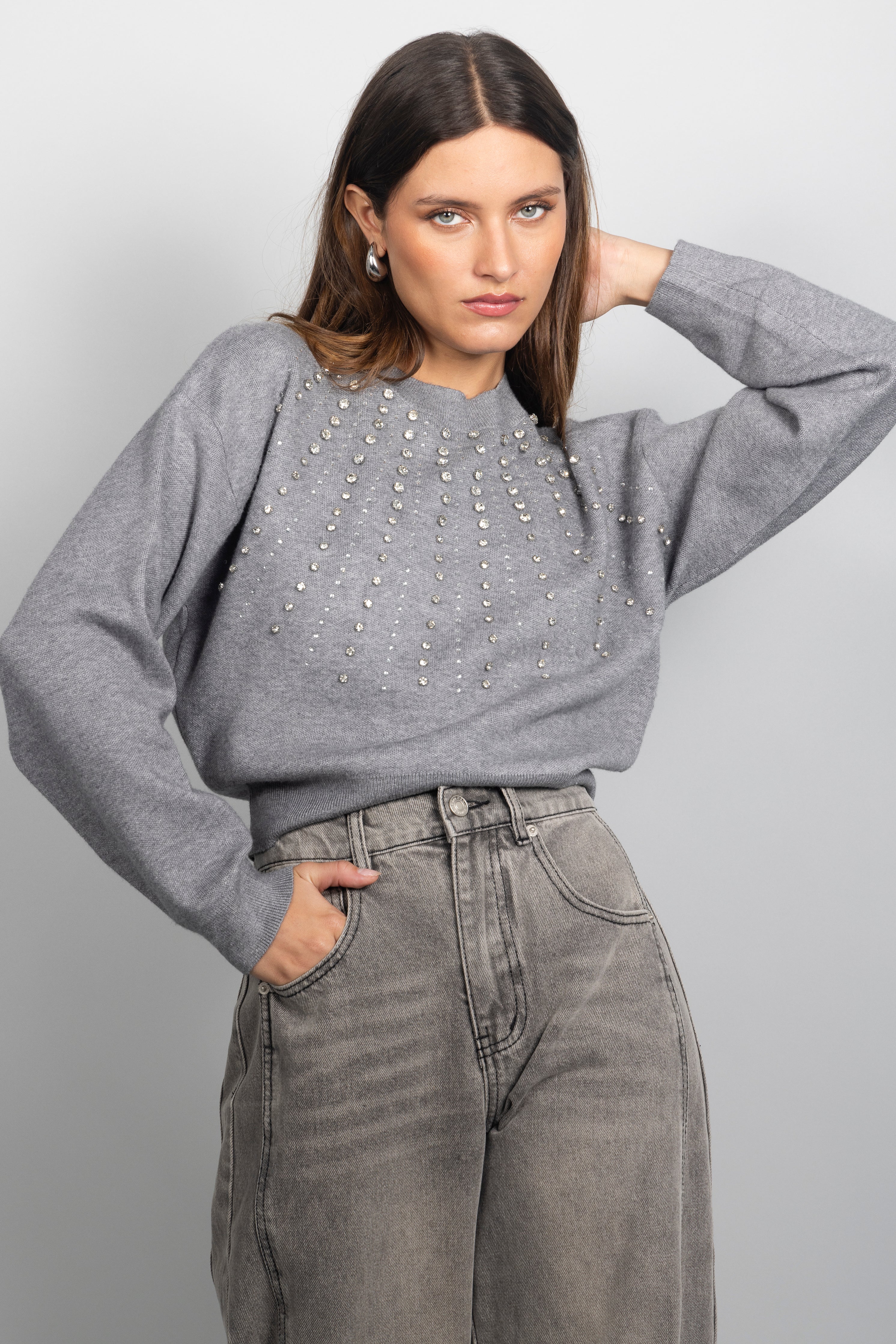 GREY BUBBLE DENIM