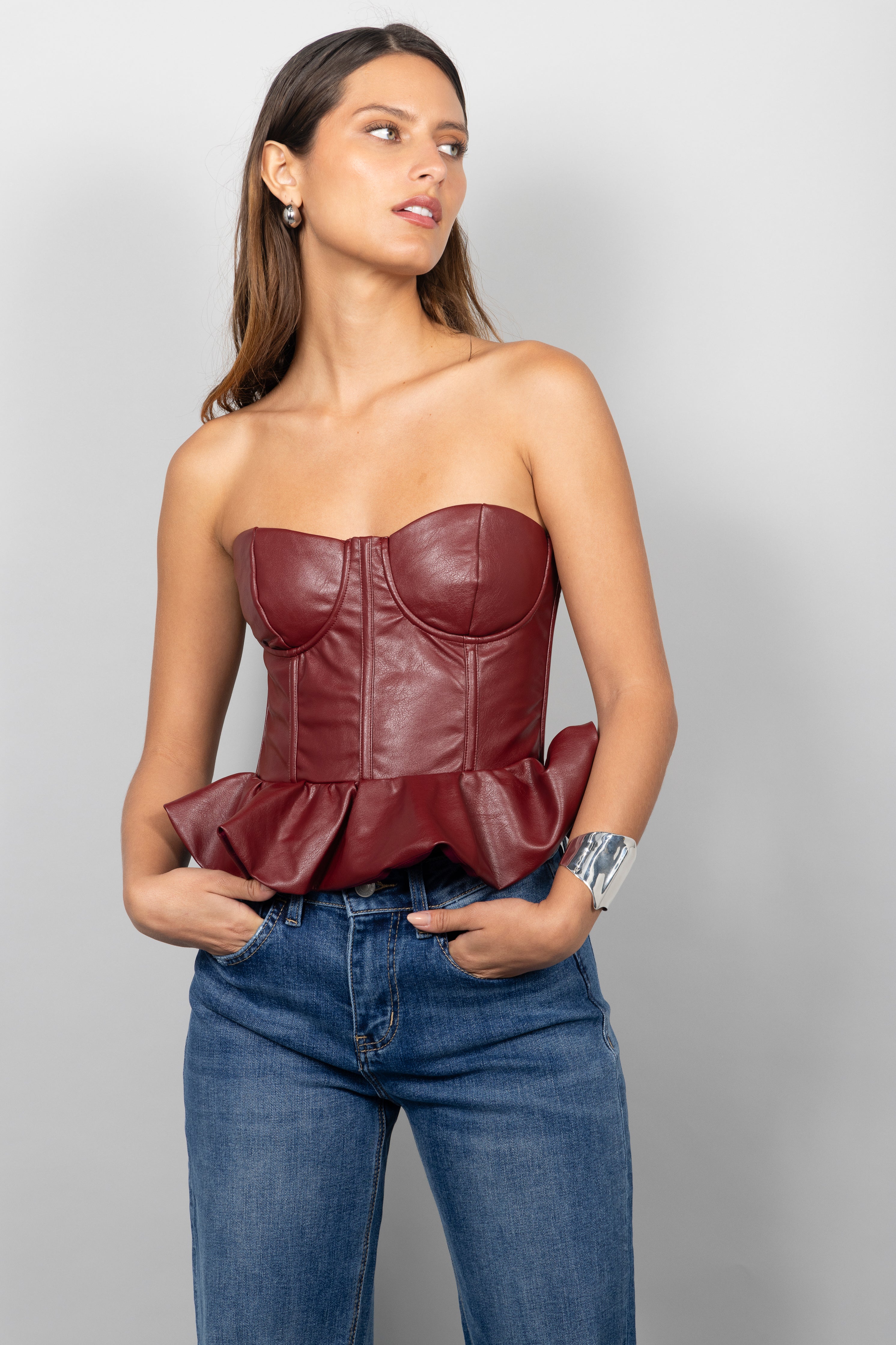 CELINE BURGUNDY TOP