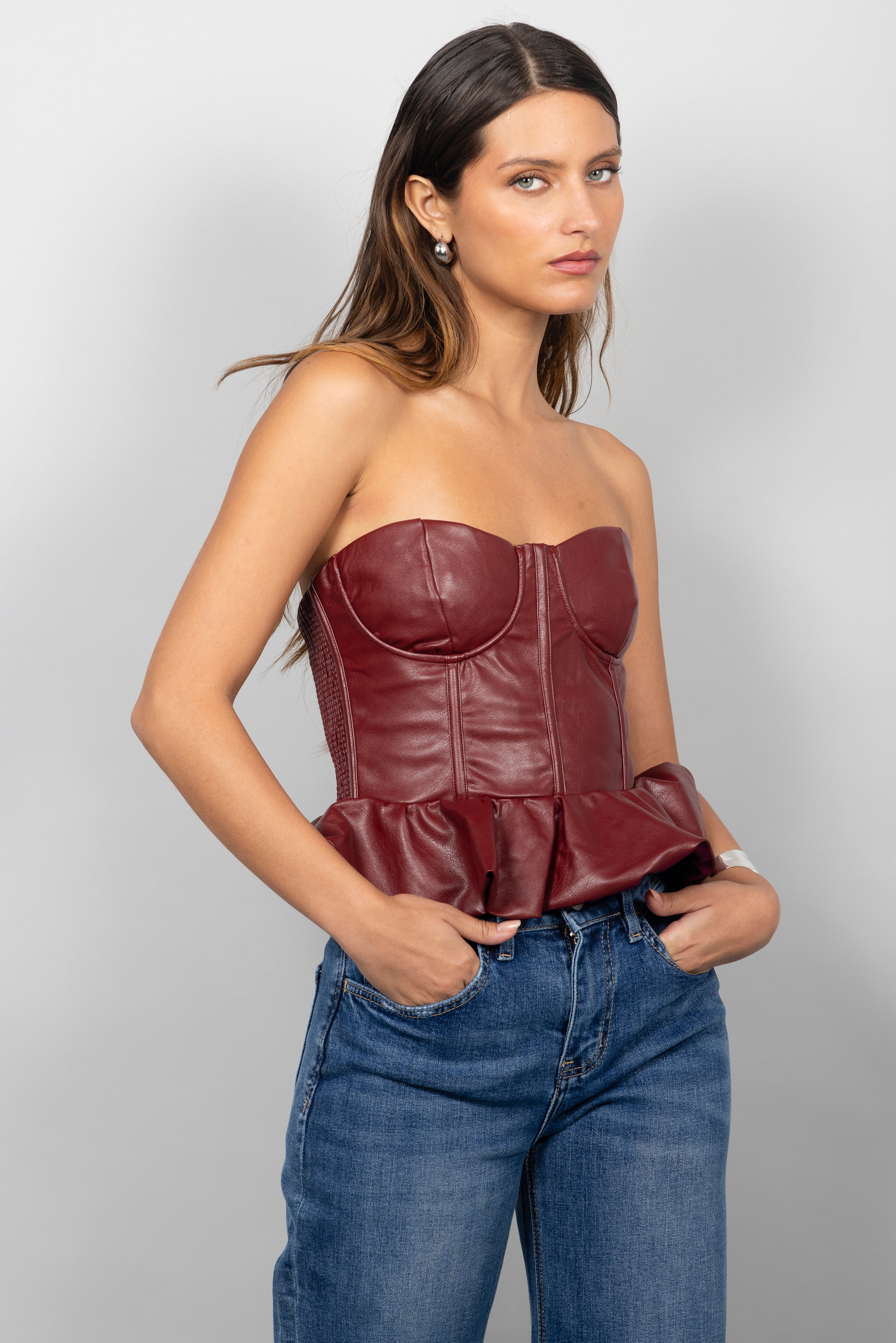 CELINE BURGUNDY TOP