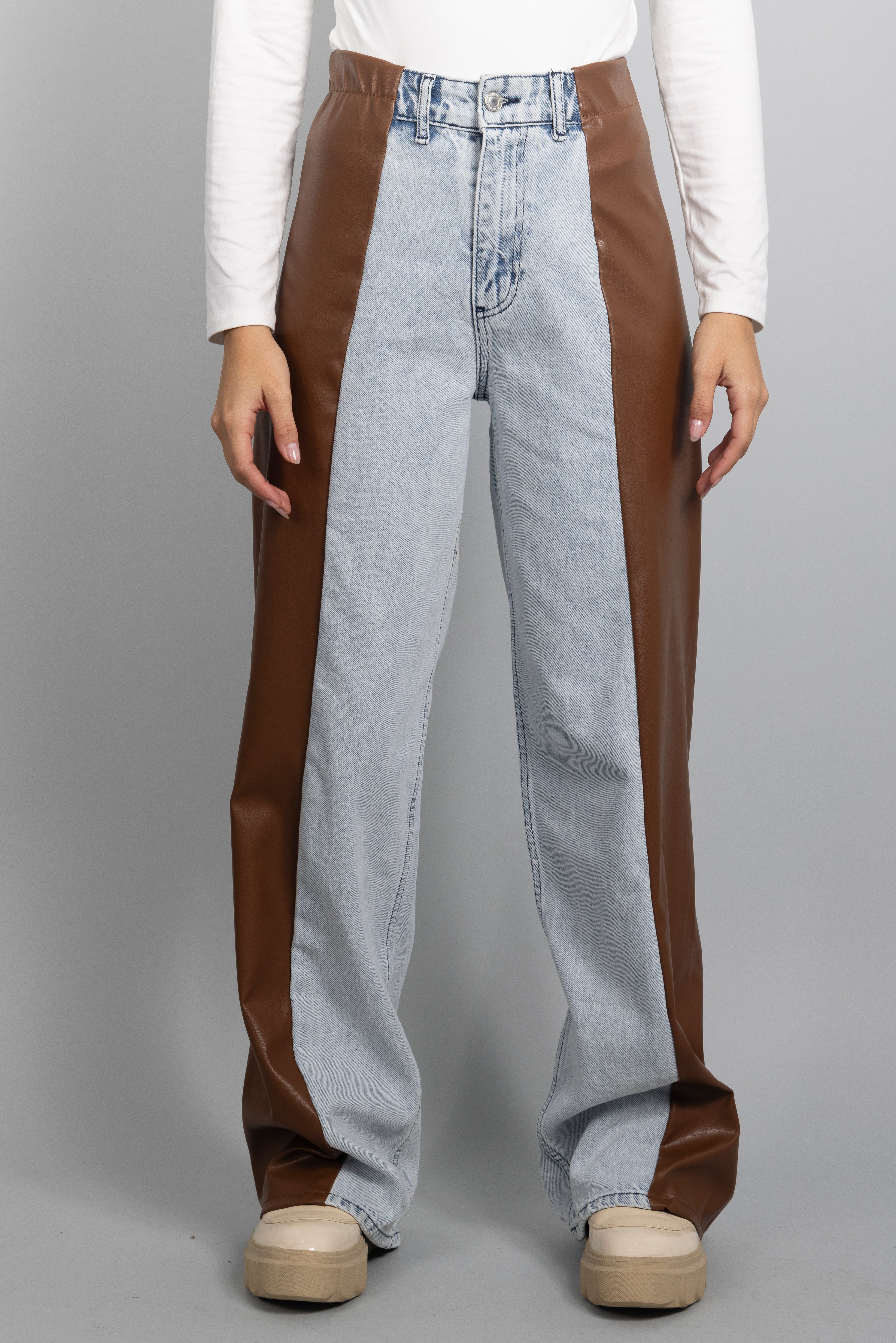 BROWN WIDE LEG DENIM