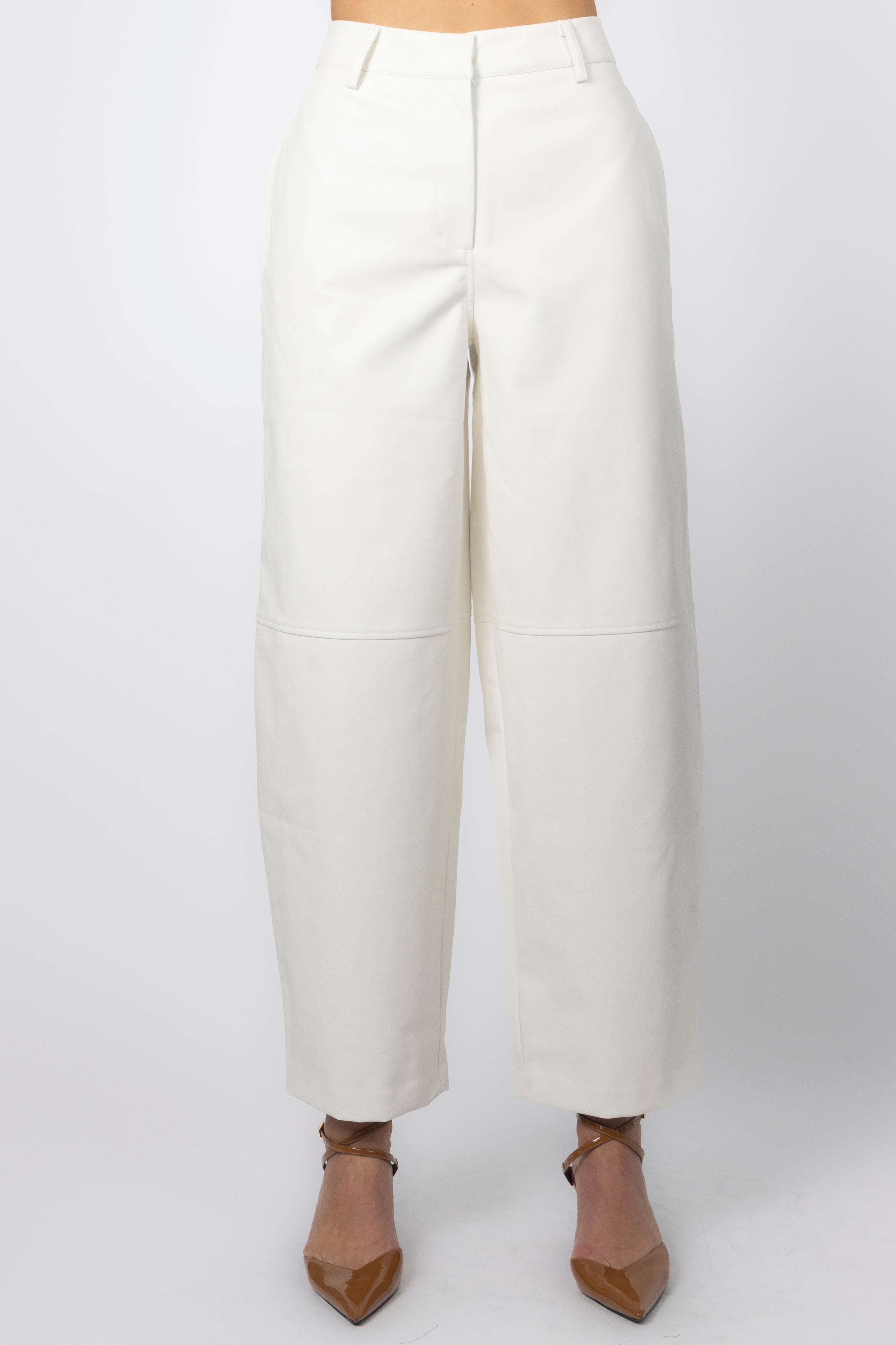 IVORY PLEATHER PANT