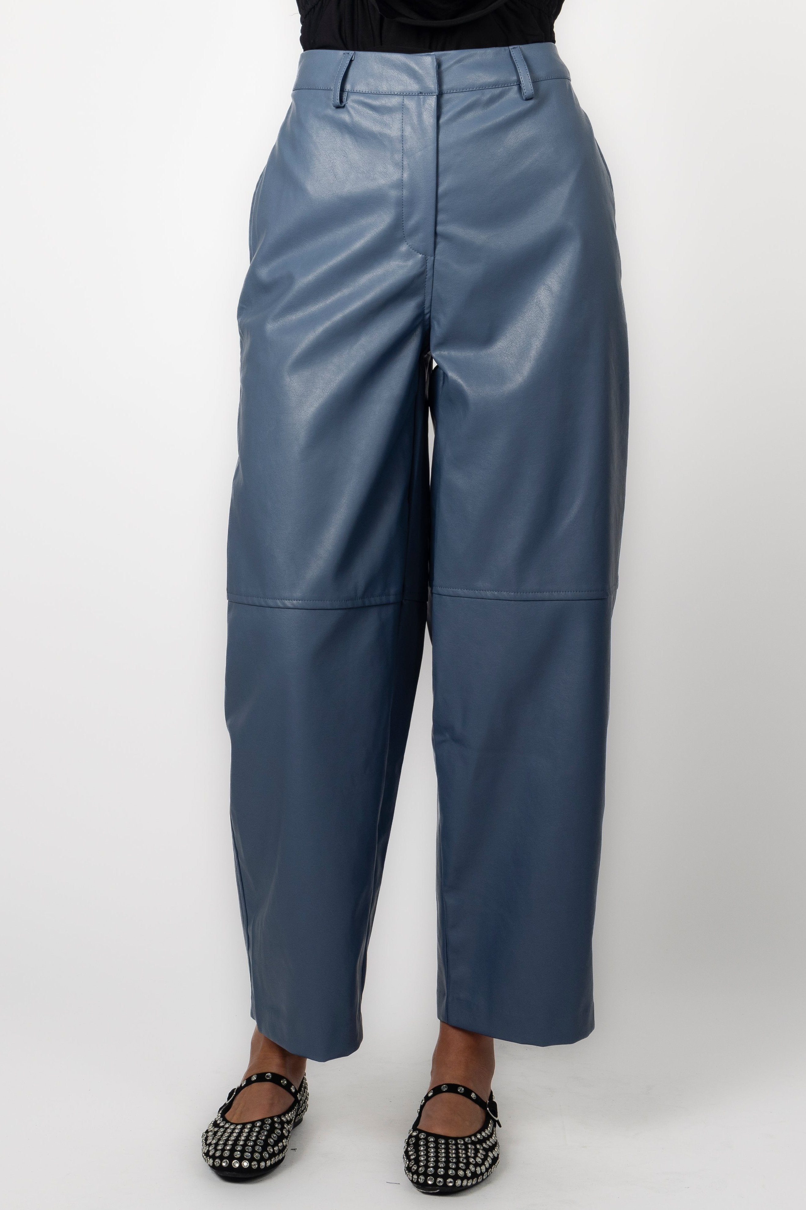 DUSTY BLUE PLEATHER PANT