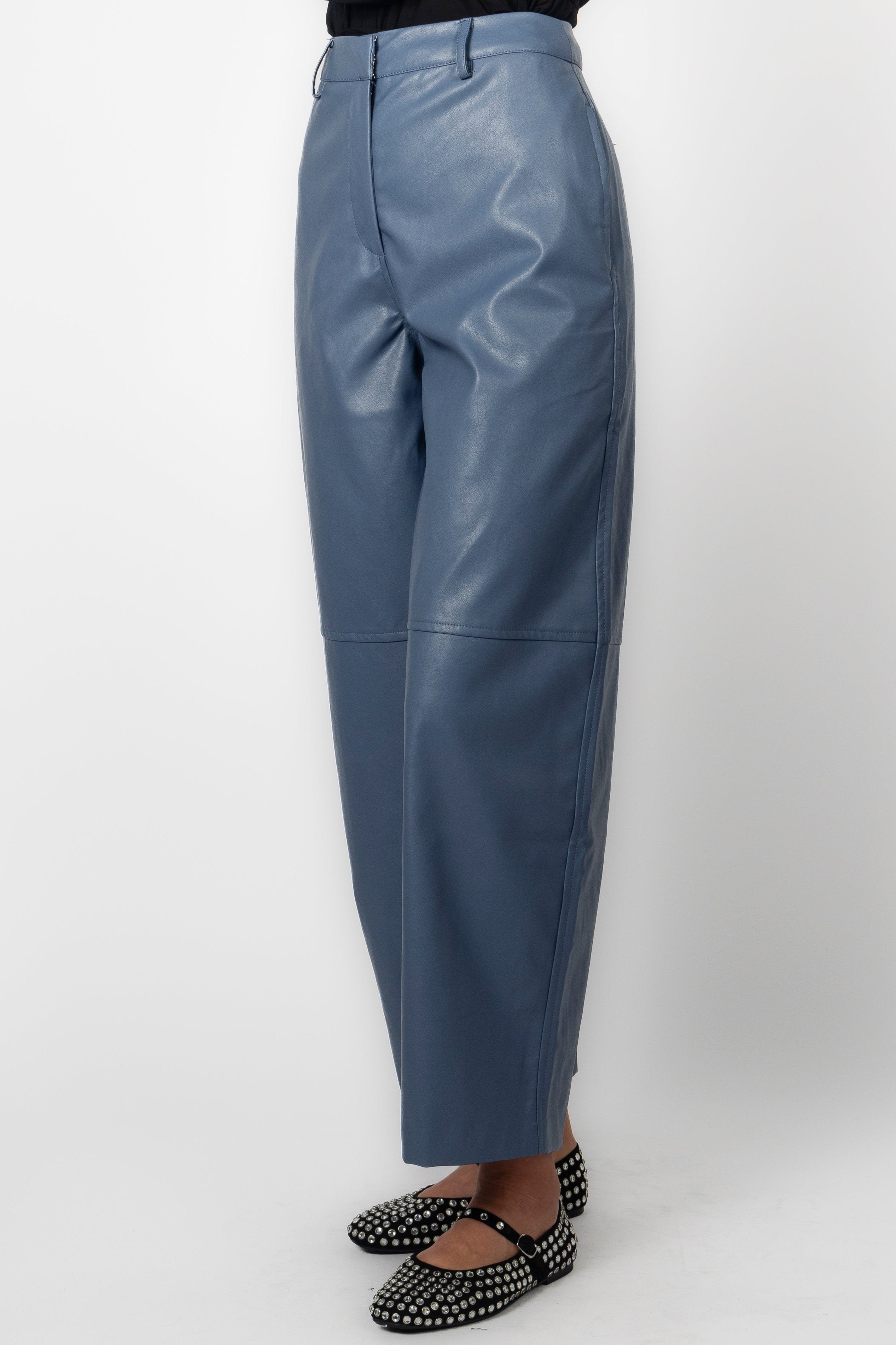 DUSTY BLUE PLEATHER PANT