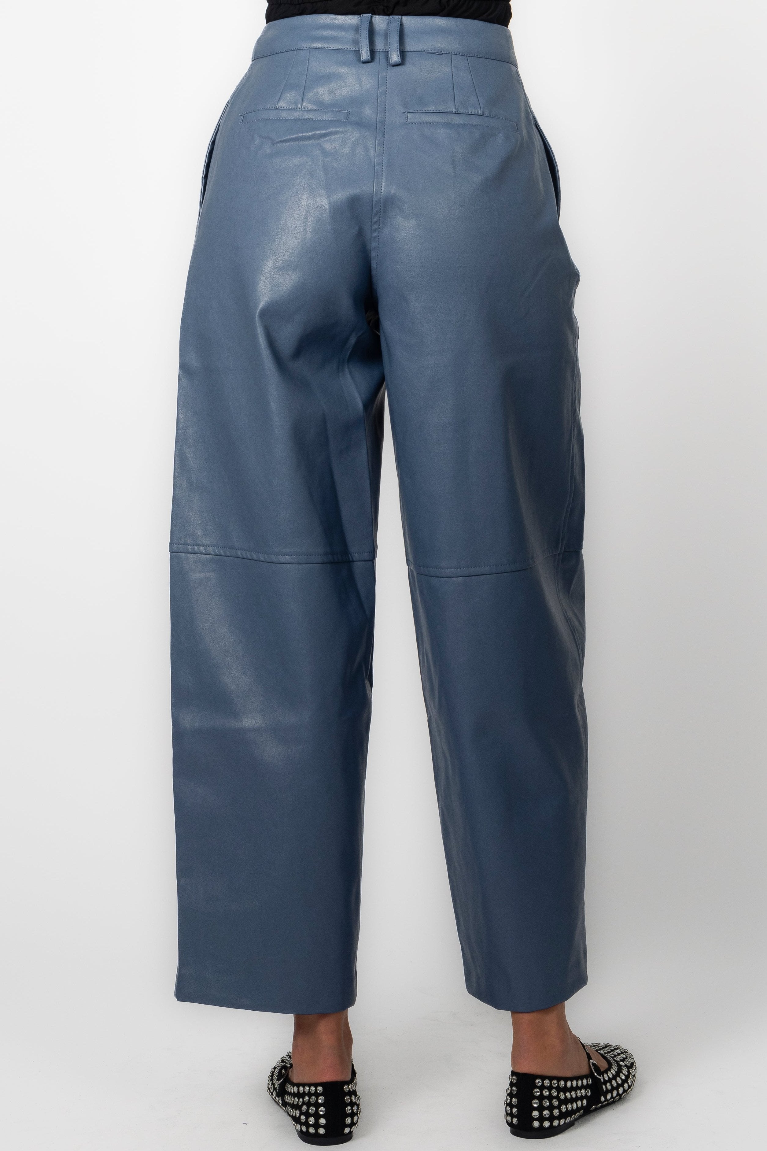 DUSTY BLUE PLEATHER PANT