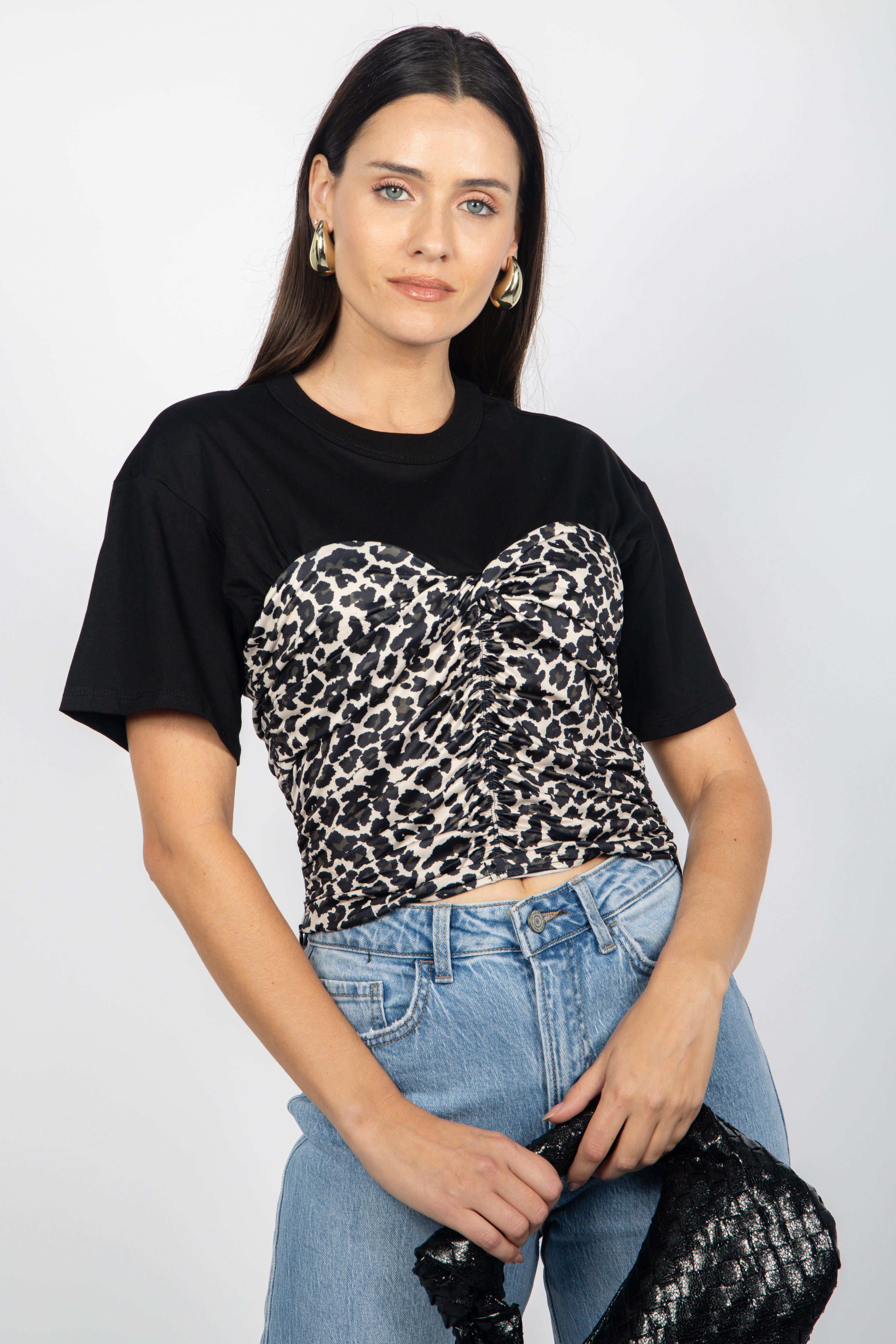 LEOPARD CROPPED TOP