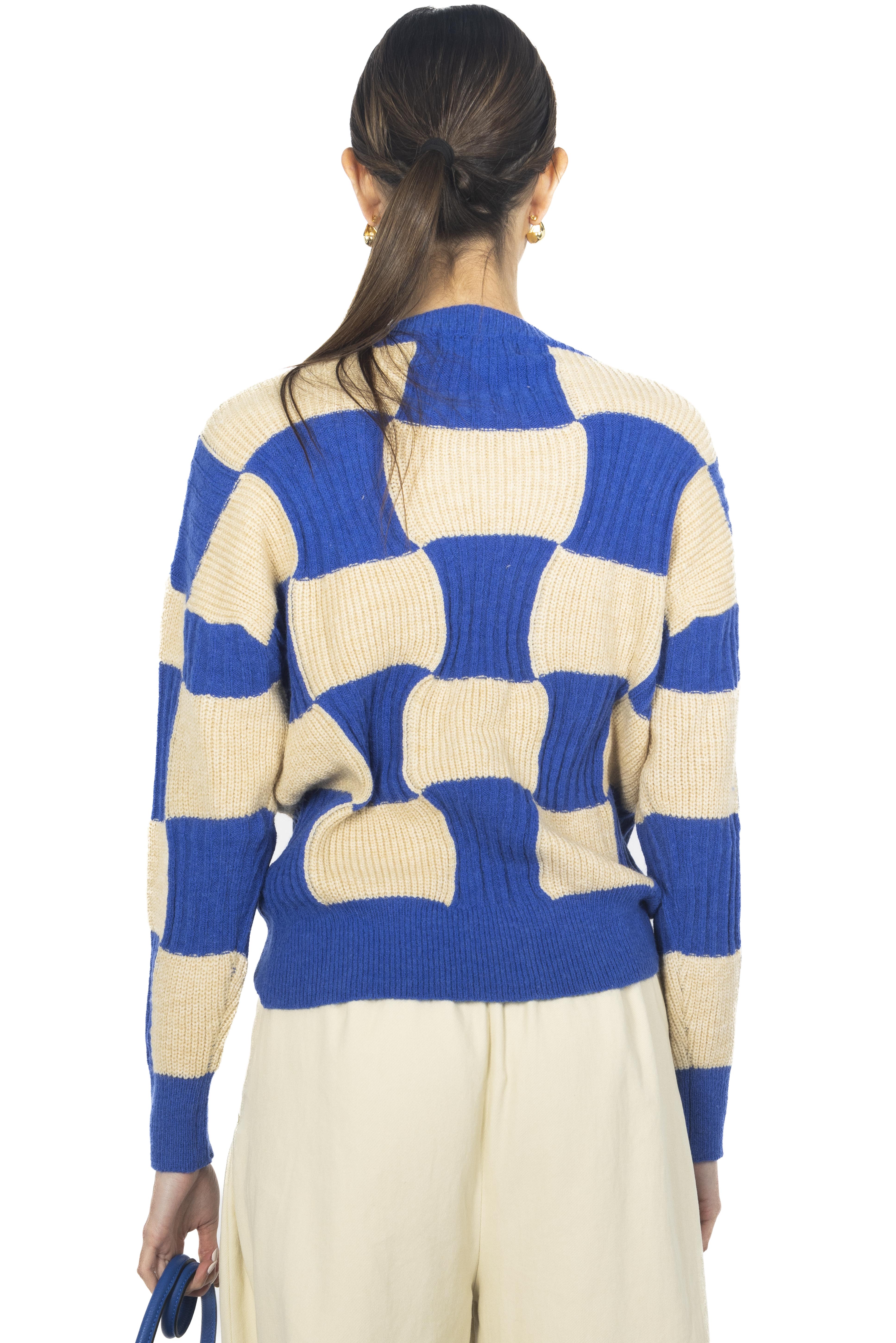 BLUE IVY CHECKERED SWEATER