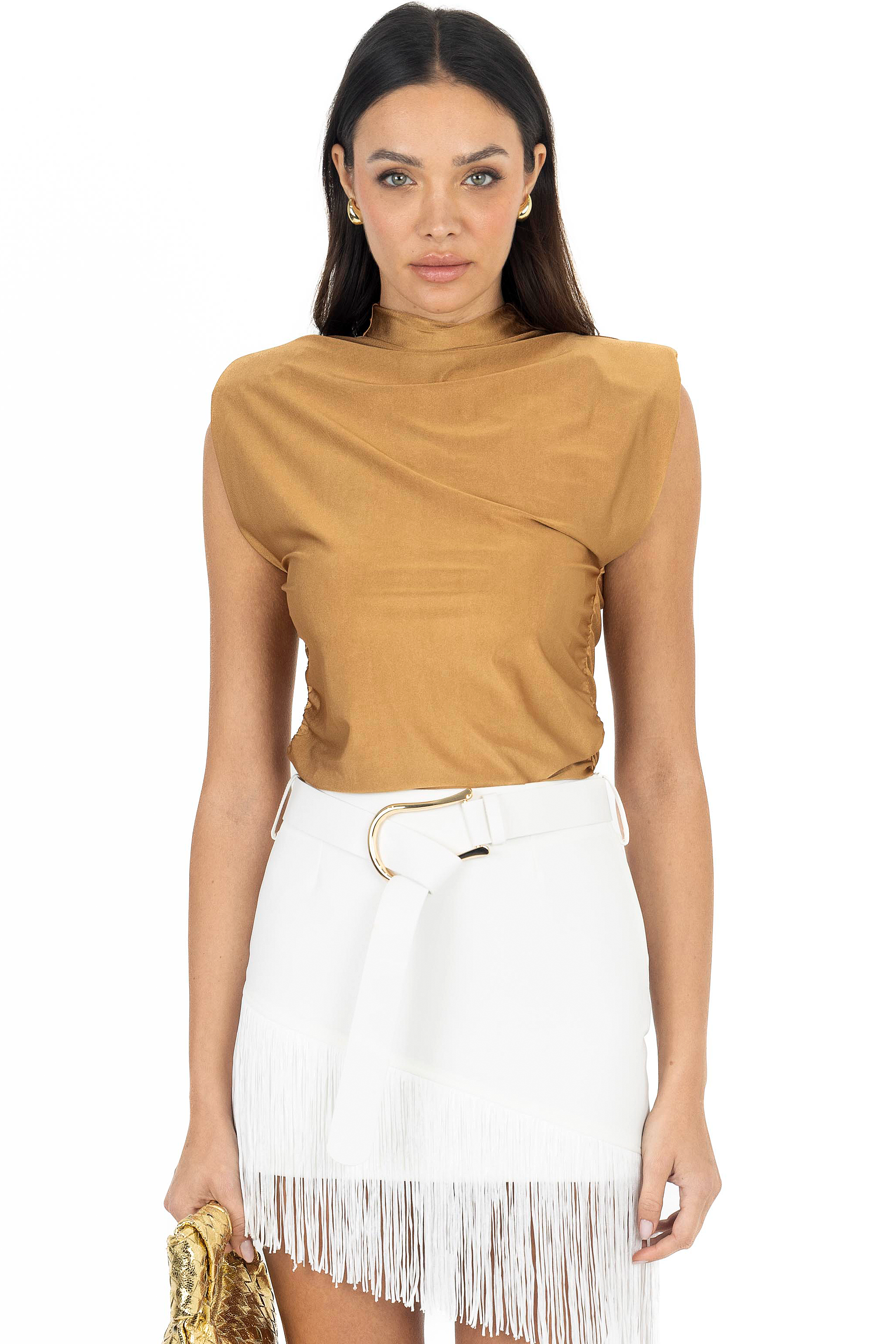 TAUPE TURTLENECK TOP