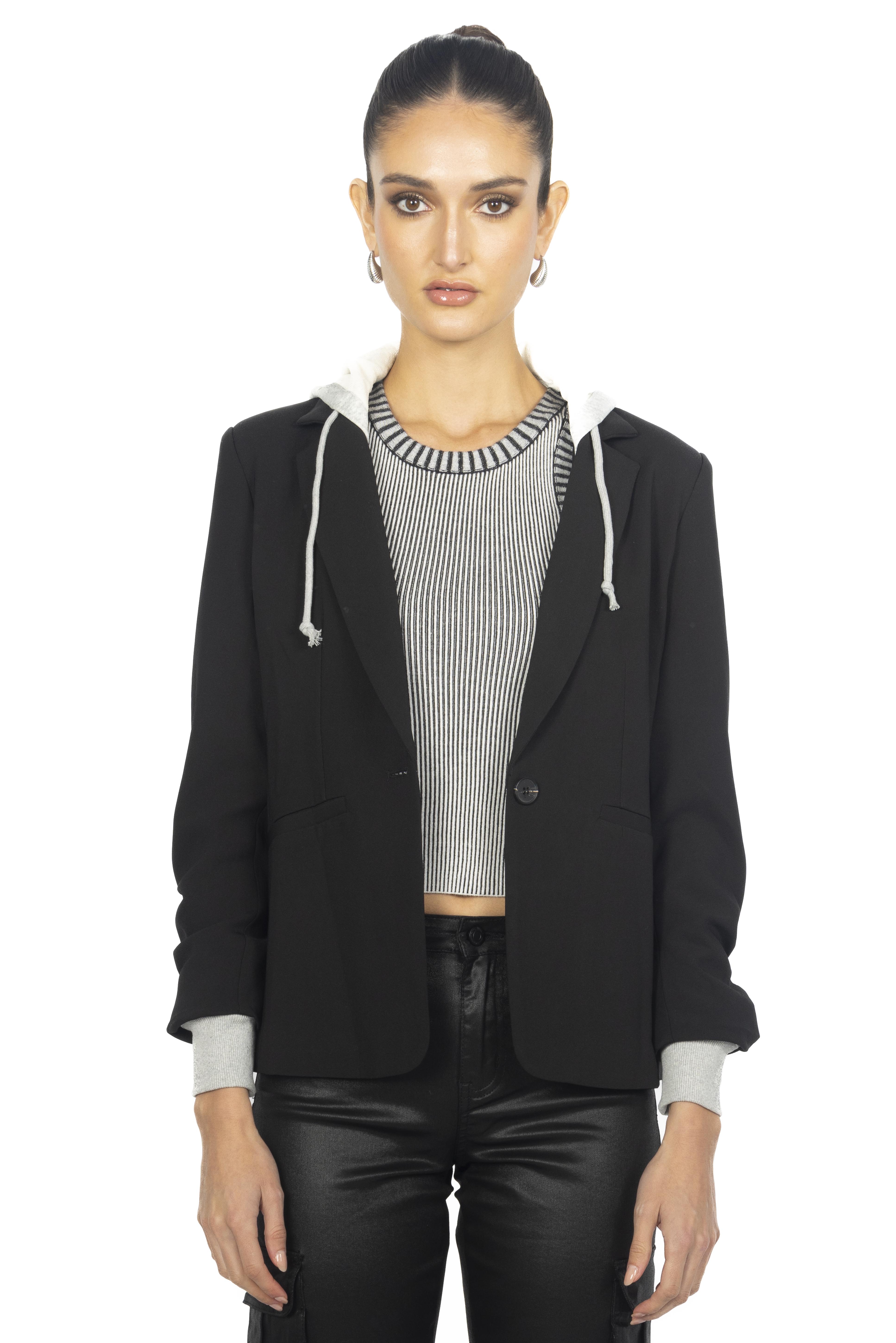 Hoodie with blazer online womens