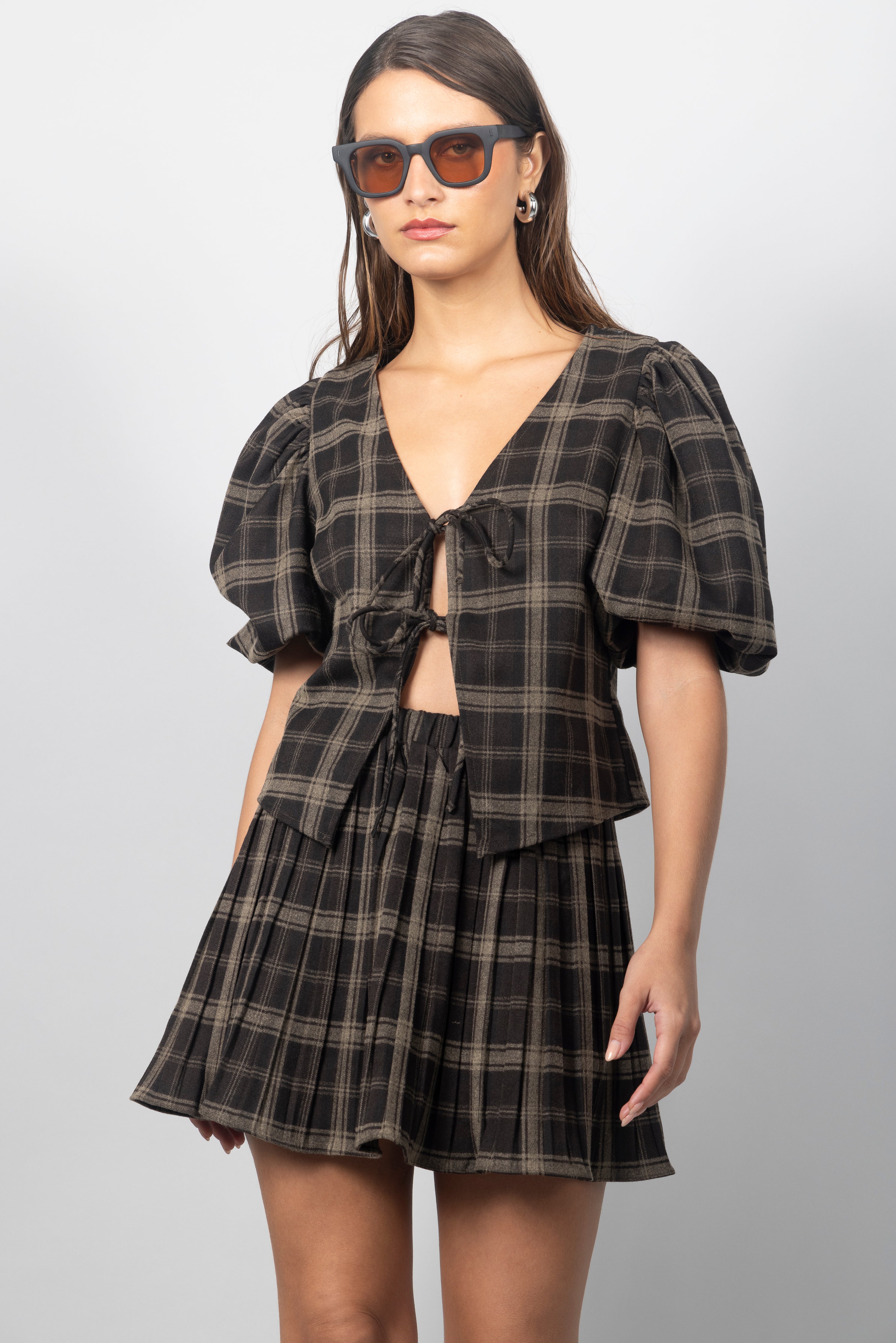 CAMILLE PLAID SKIRT