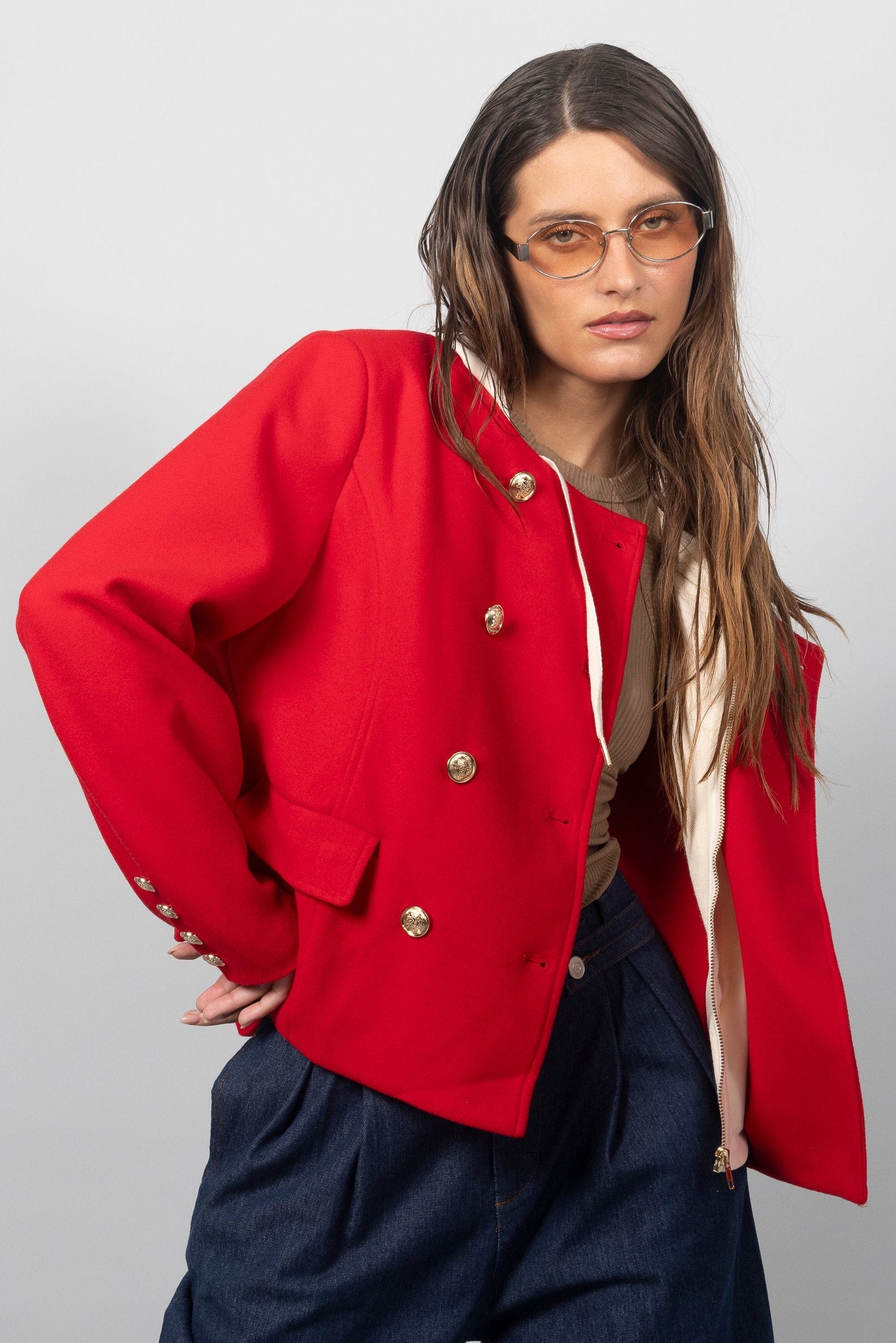 RED HOODIE BLAZER