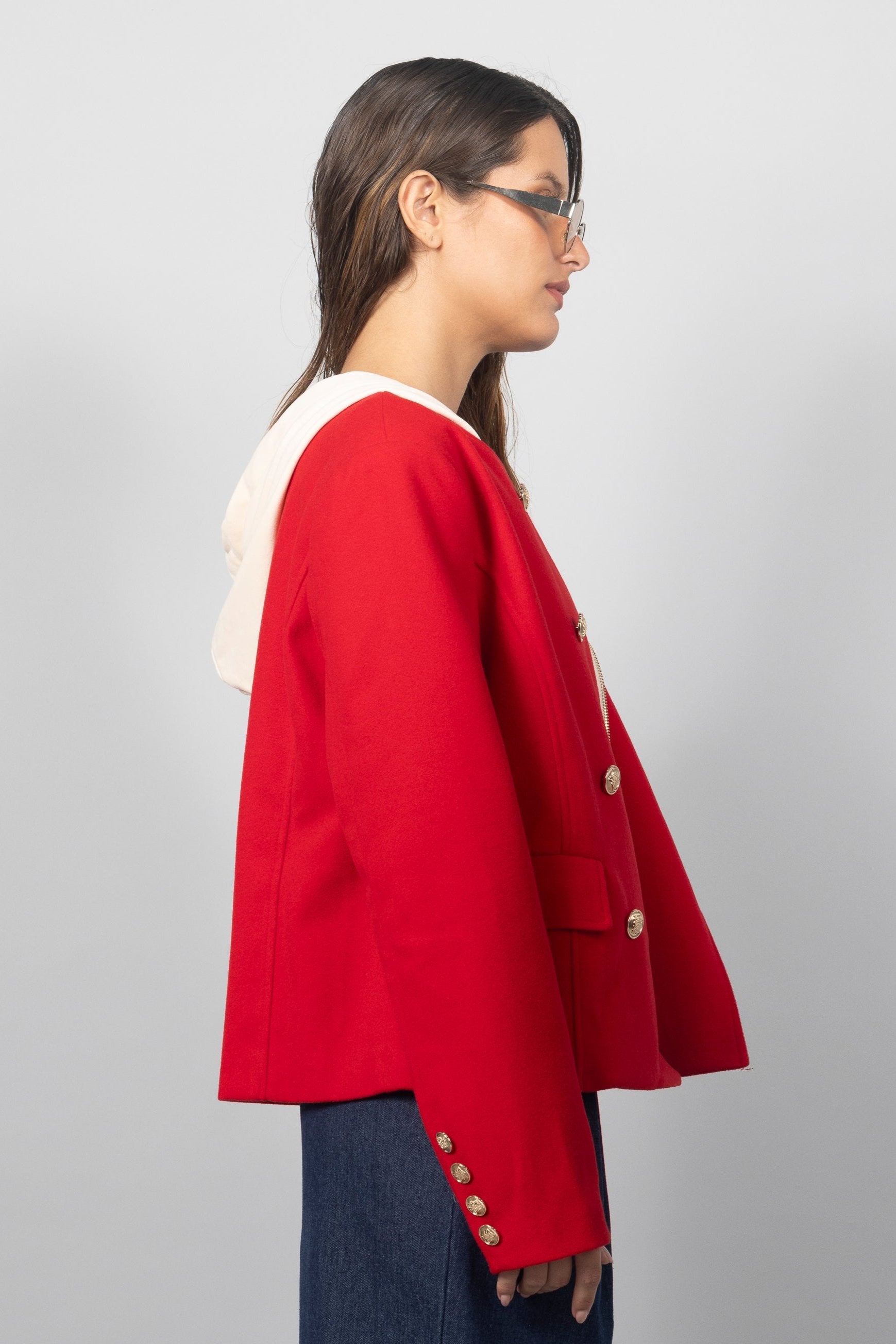 RED HOODIE BLAZER