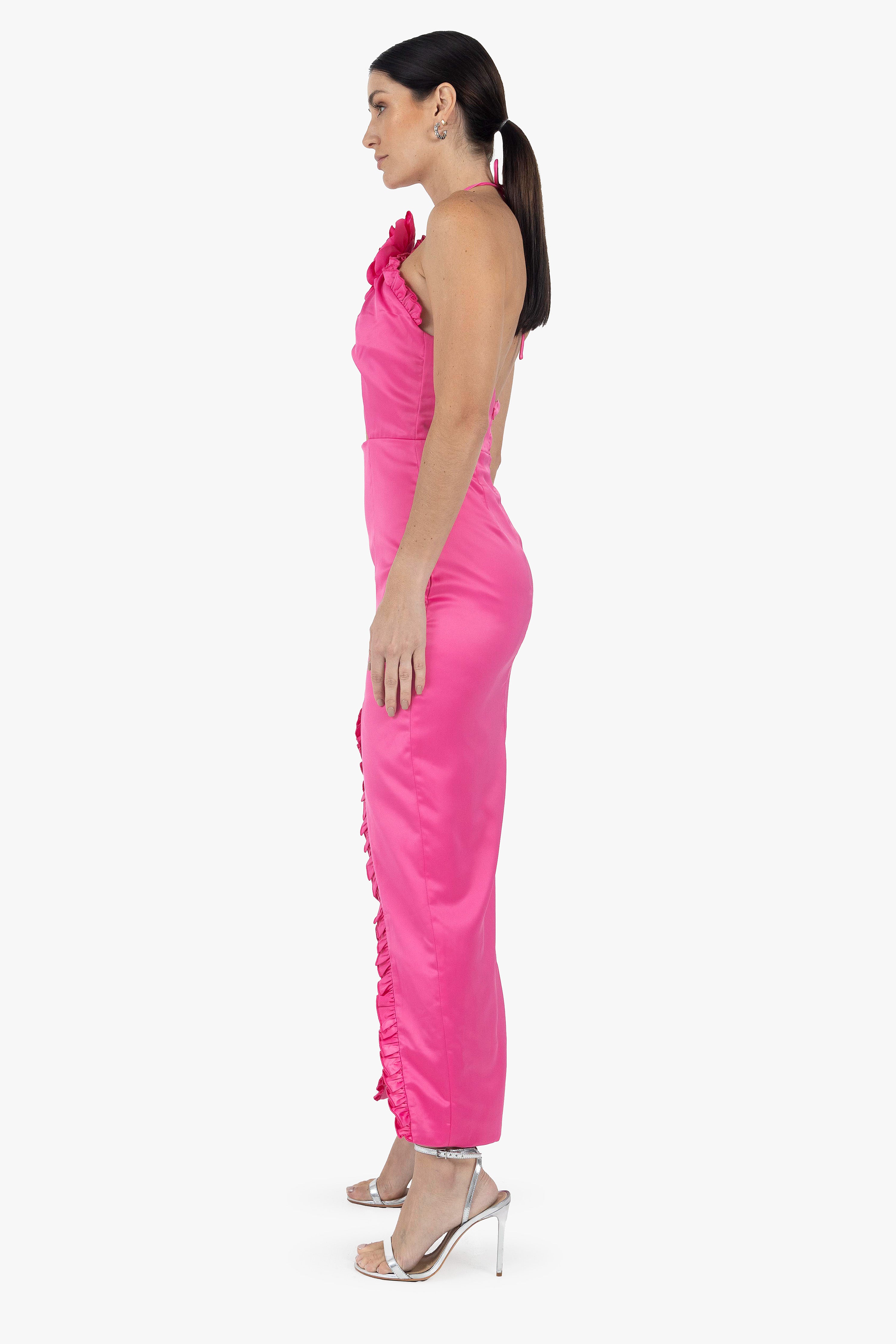 HOT PINK ROSE DRESS - S T Y L E B Y G G 