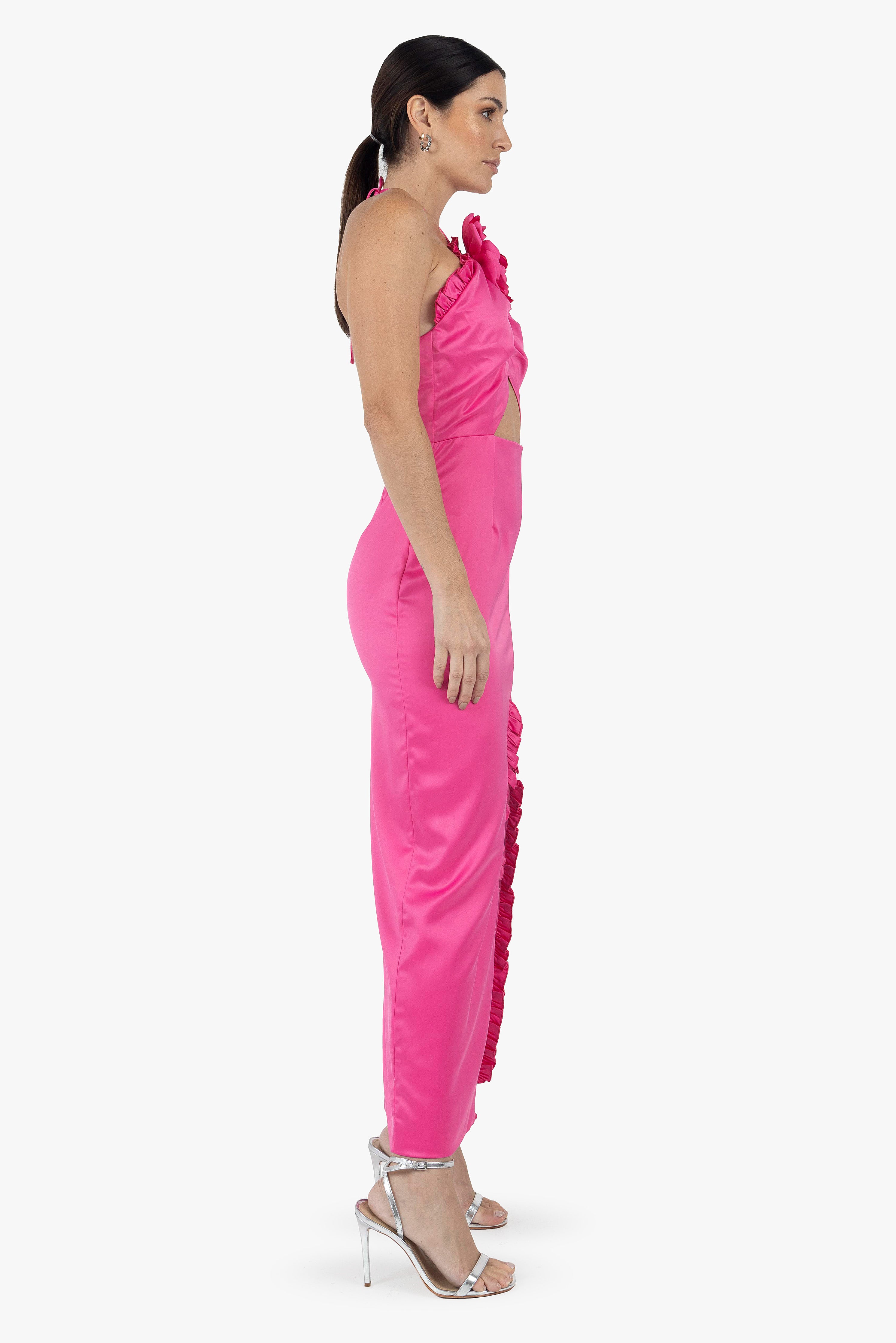 HOT PINK ROSE DRESS - S T Y L E B Y G G 