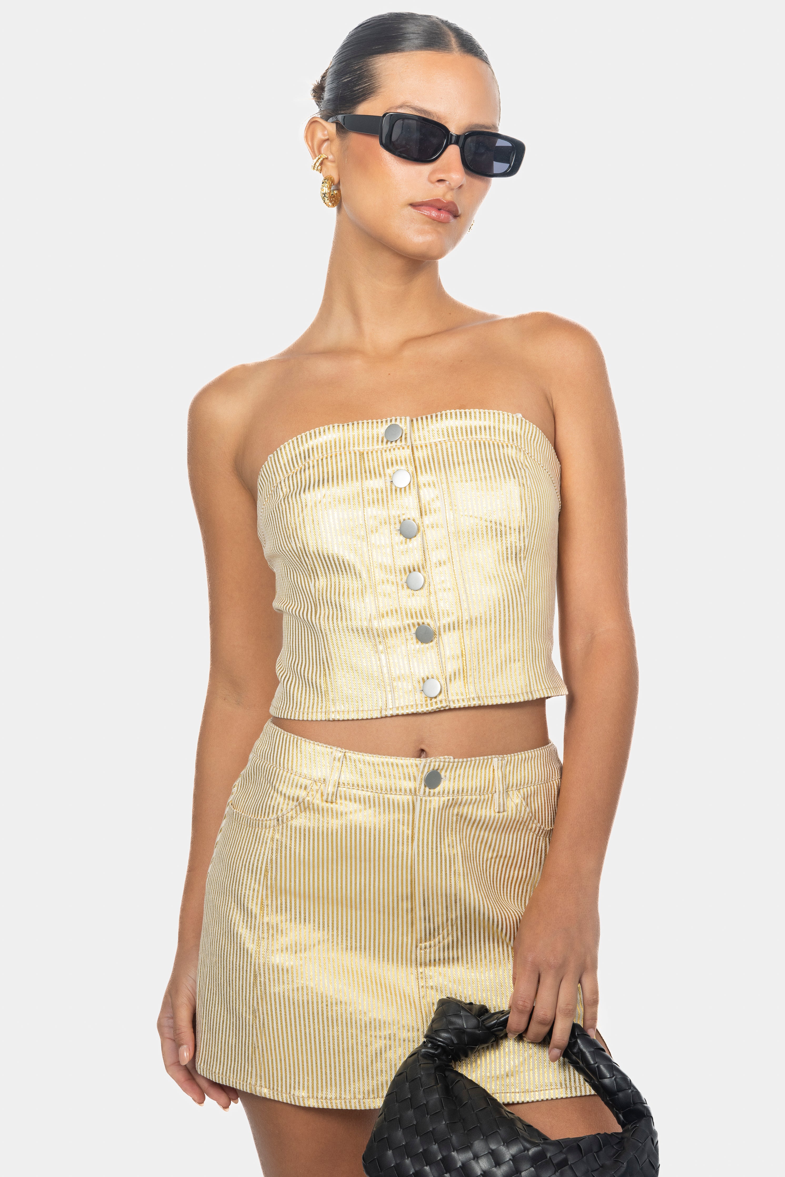 GOLD STRIPE TUBE TOP