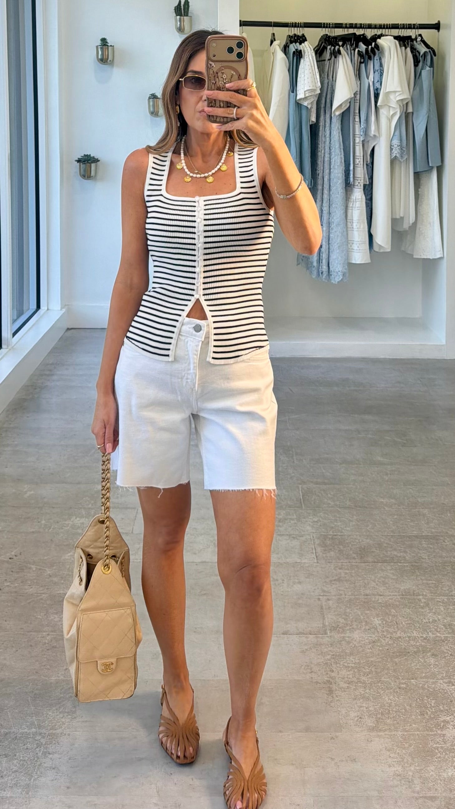 STRIPED LUX KNIT TOP