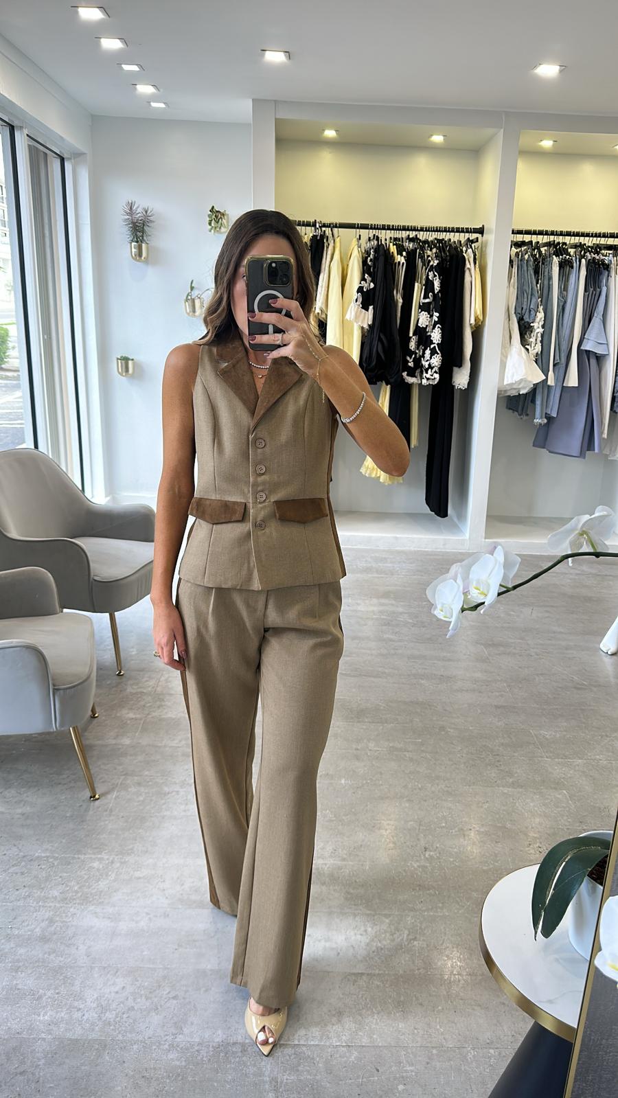 CAFE STRIPE VEST SET