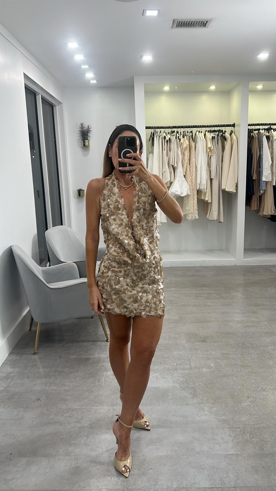 GOLD SEQUIN SKIRT SET