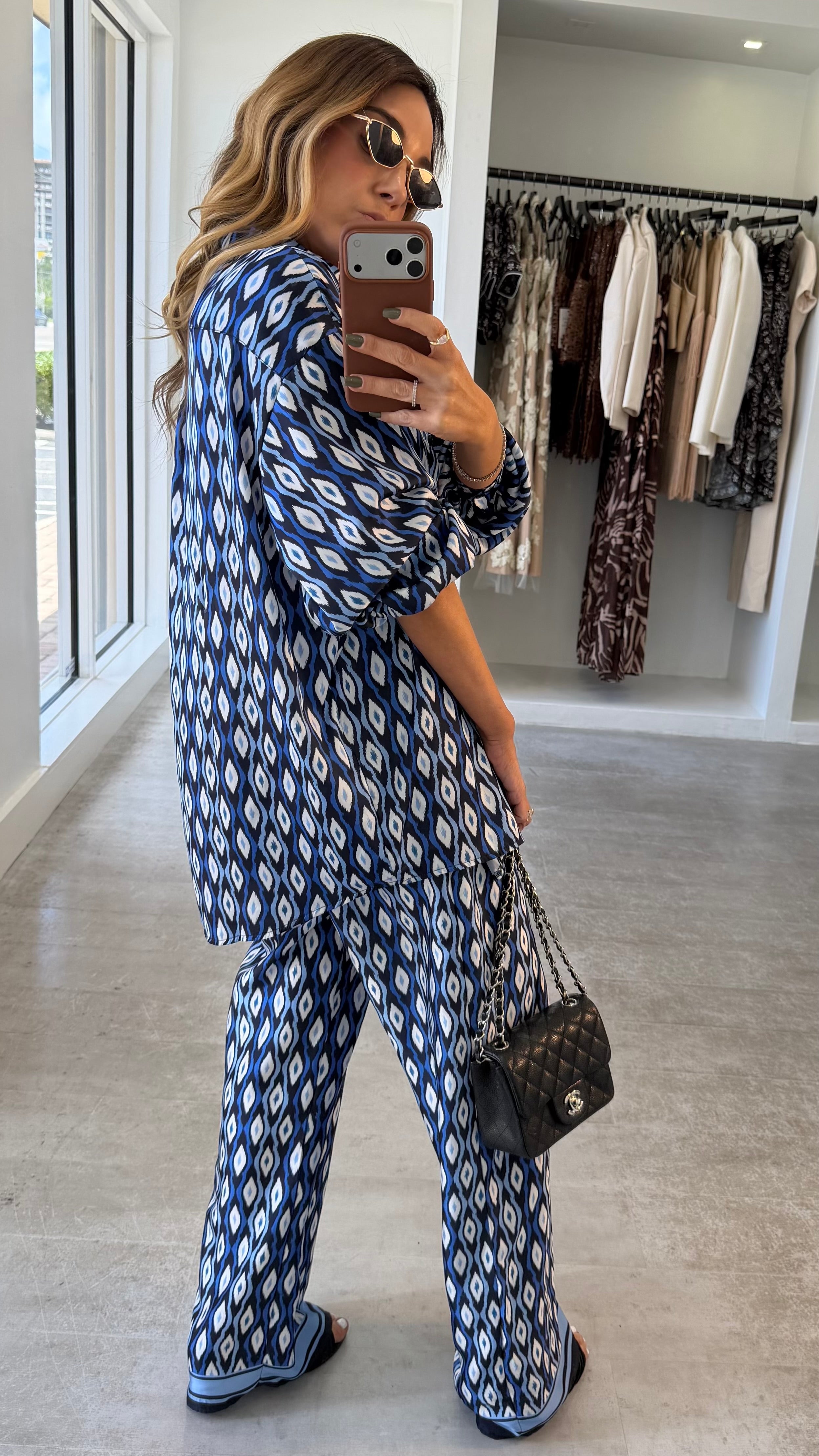 BLUE RETRO PANT SET