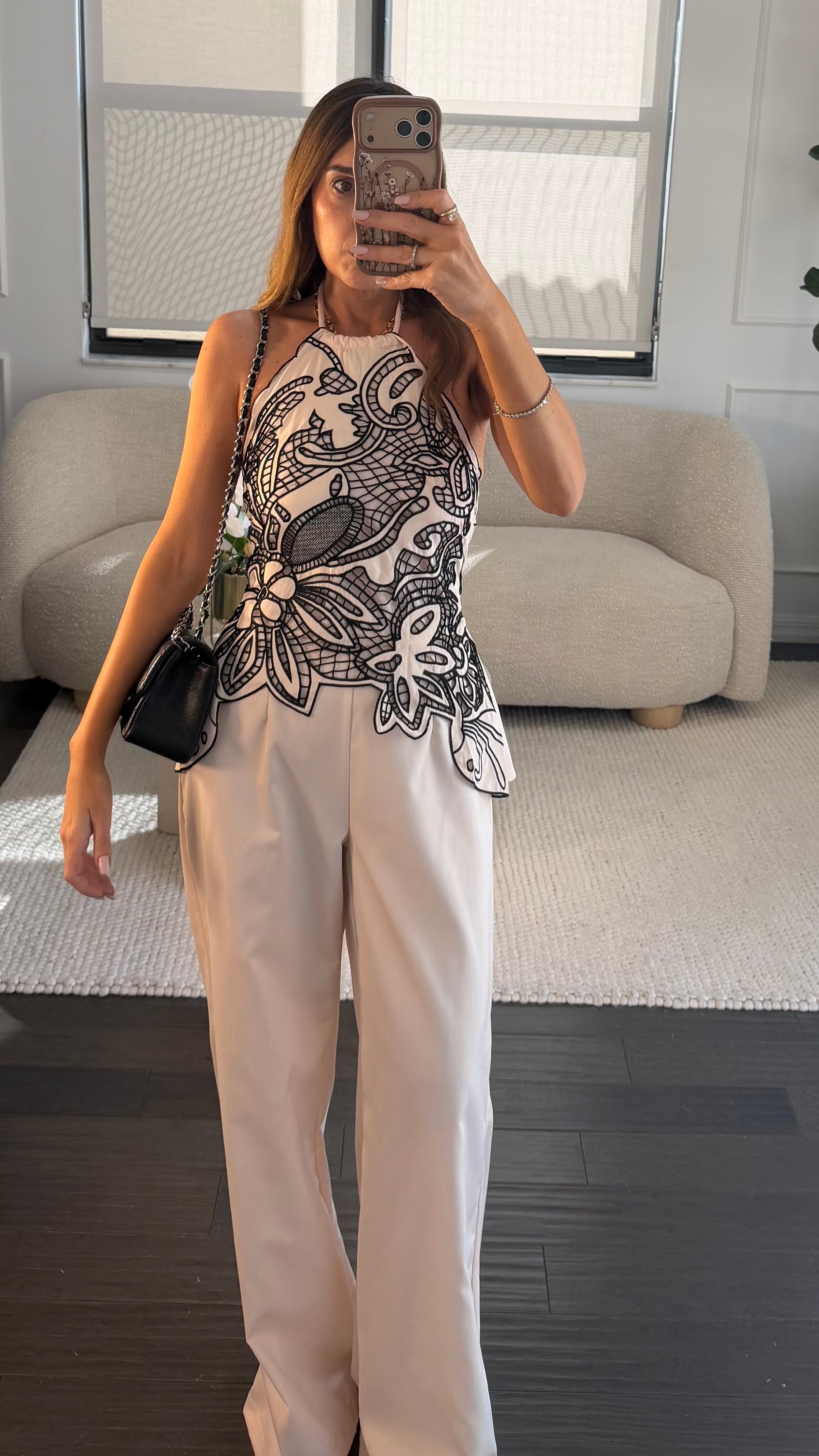 IVORY LACE OVERLAY PANT SET