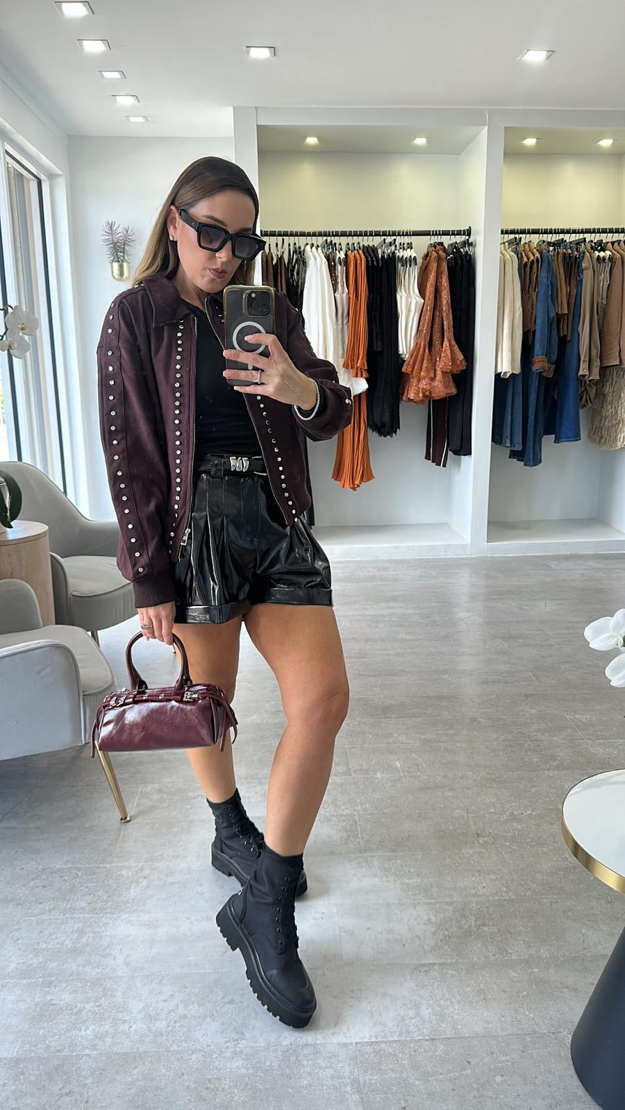STUDDED MERLOT BOMMER
