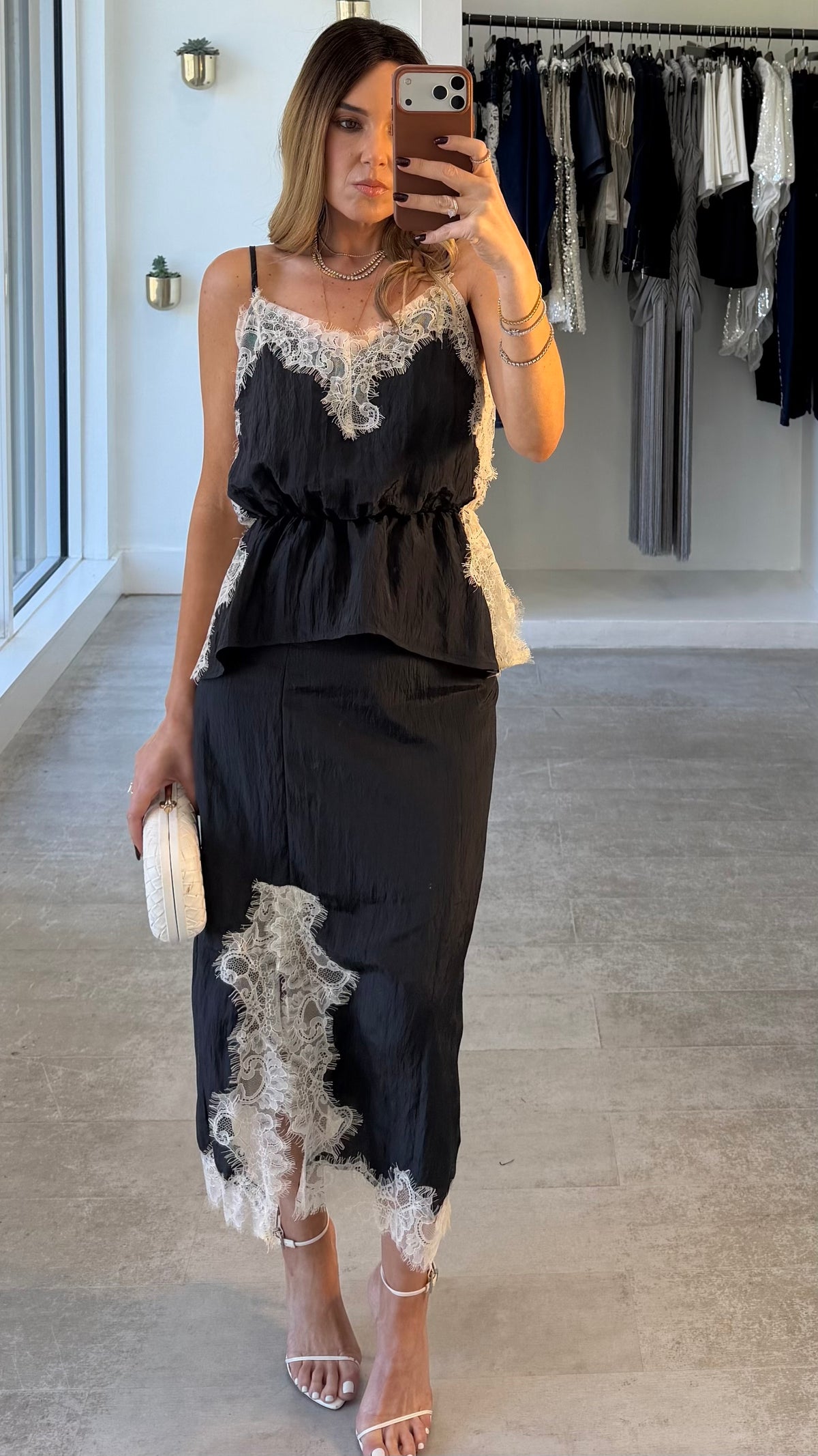 CHARCOAL LACE SET