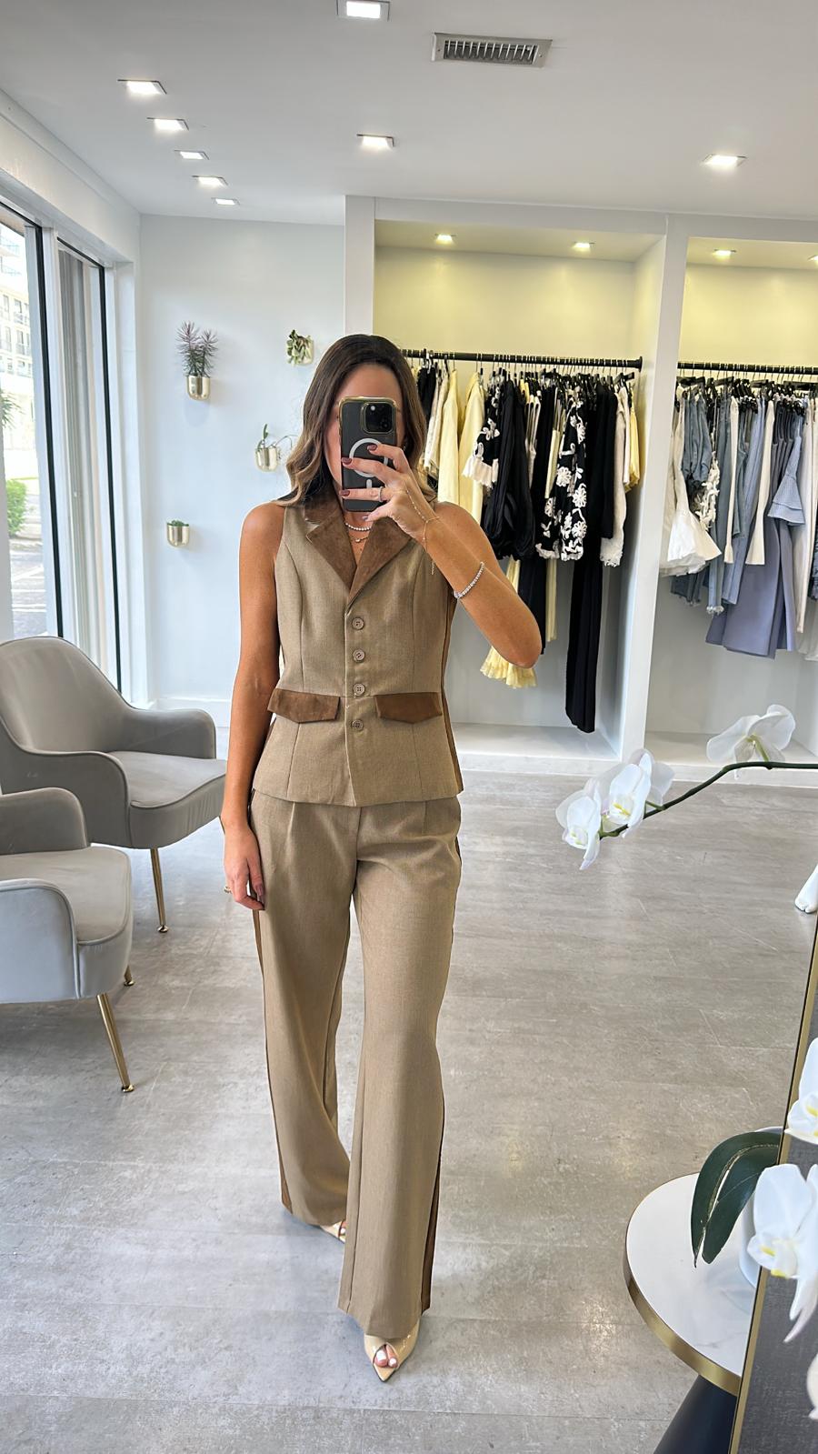 CAFE STRIPE VEST SET
