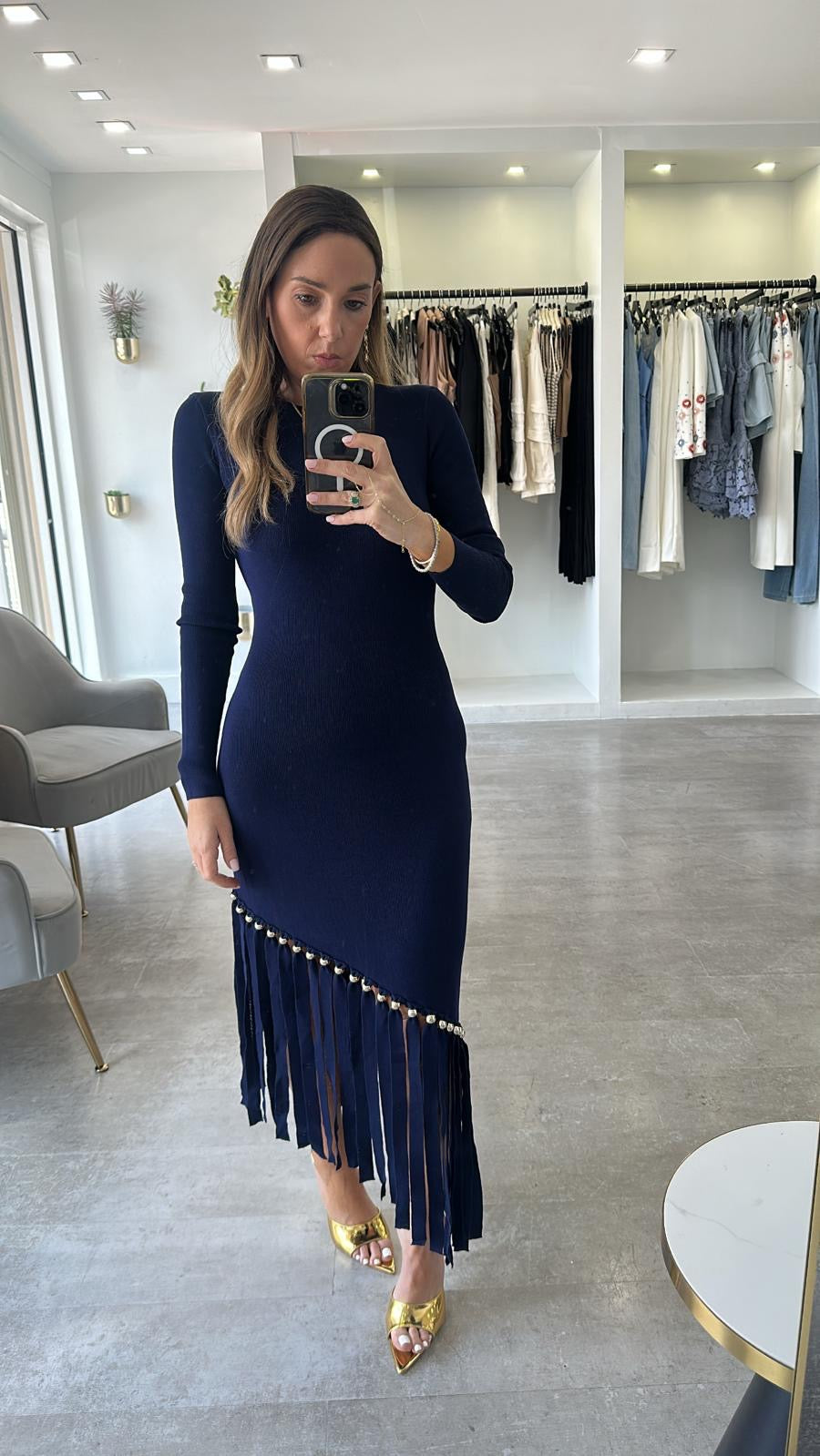 MIDNIGHT FRINGE DRESS
