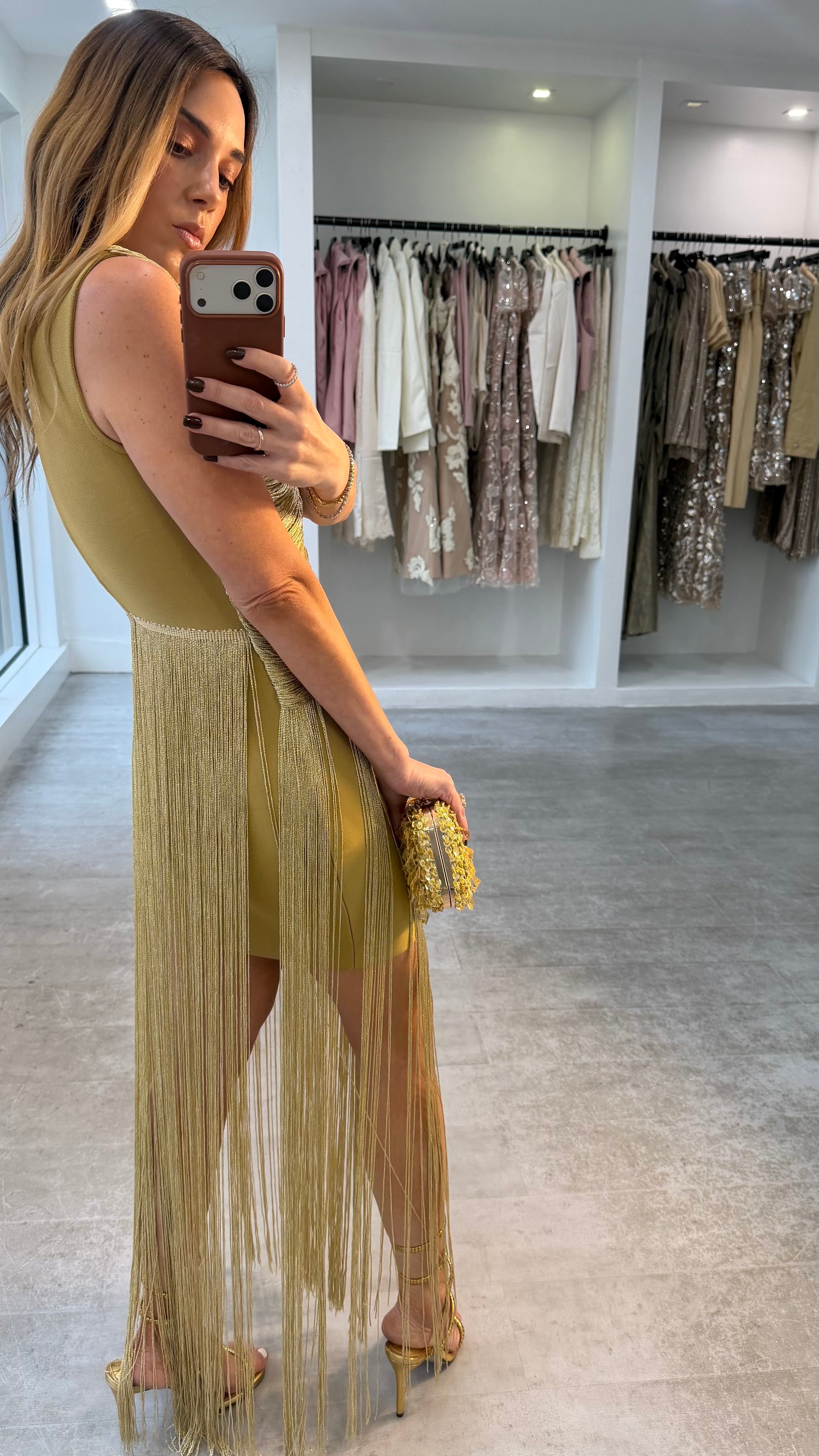GOLDEN FRINGE DRESS