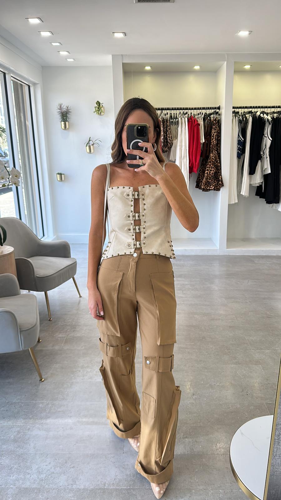 BEIGE CARGO PANTS