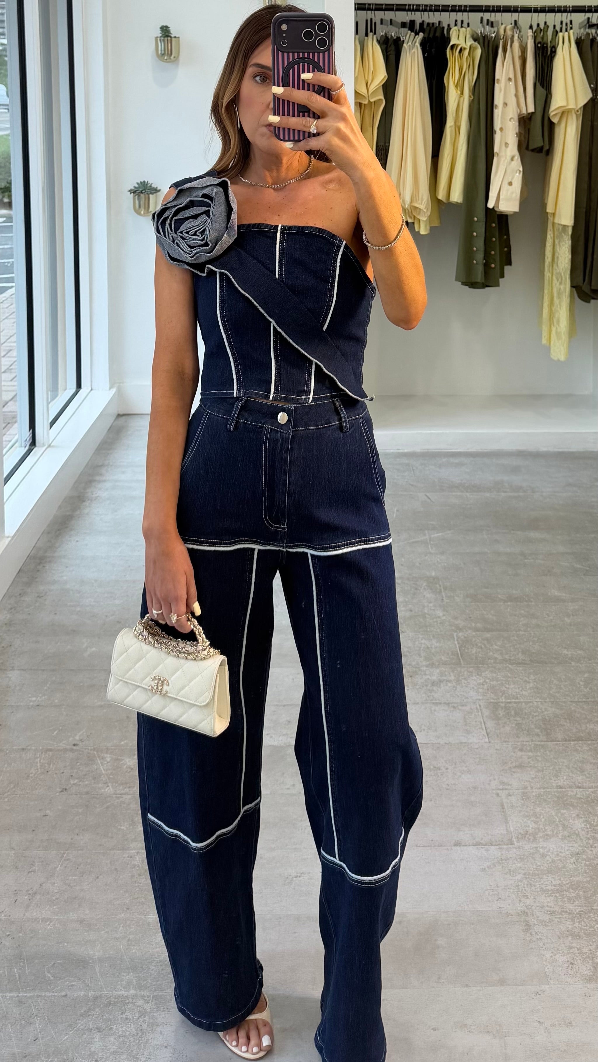 ROSETTE DENIM SET