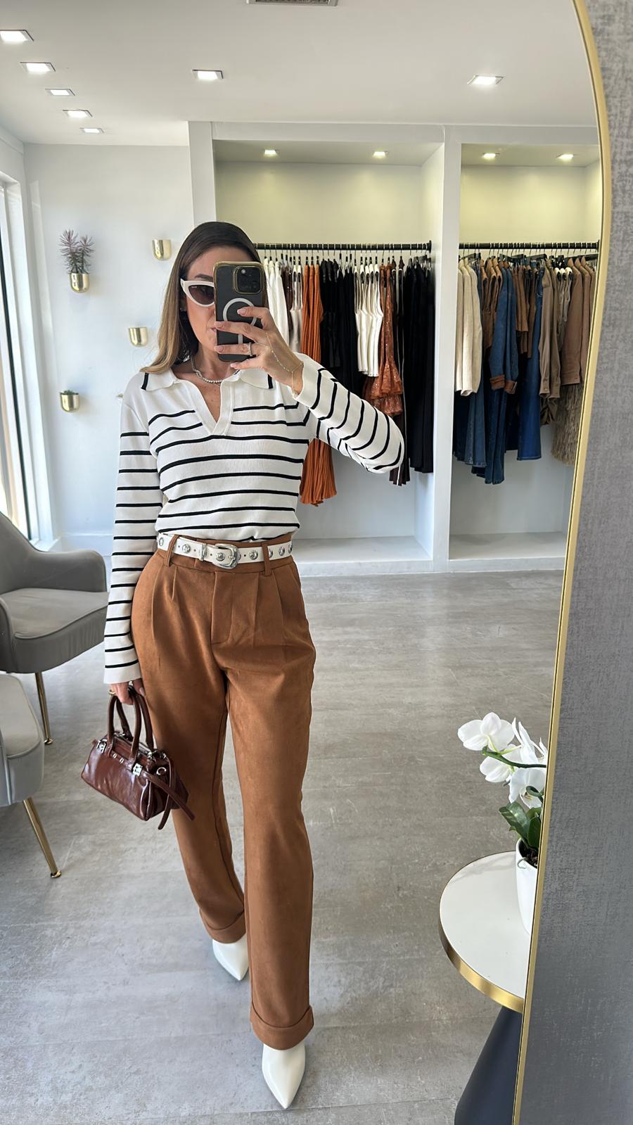 THE CAMEL SUEDE TROUSERS