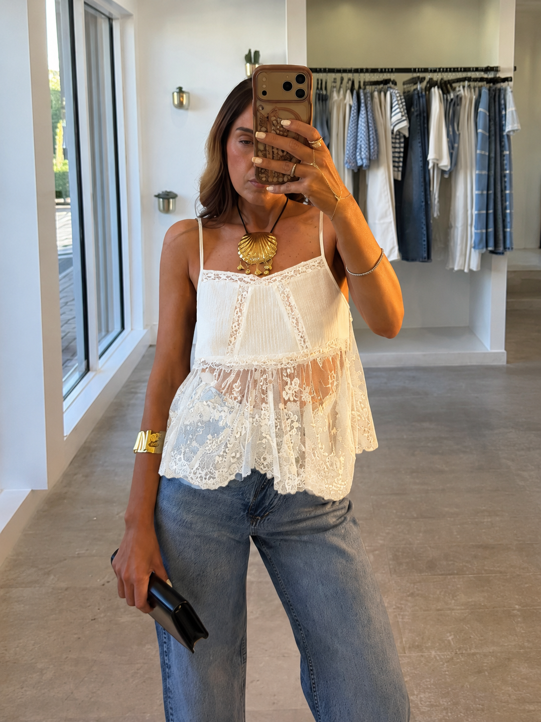 WHITE LACE SWEETHEART CAMI