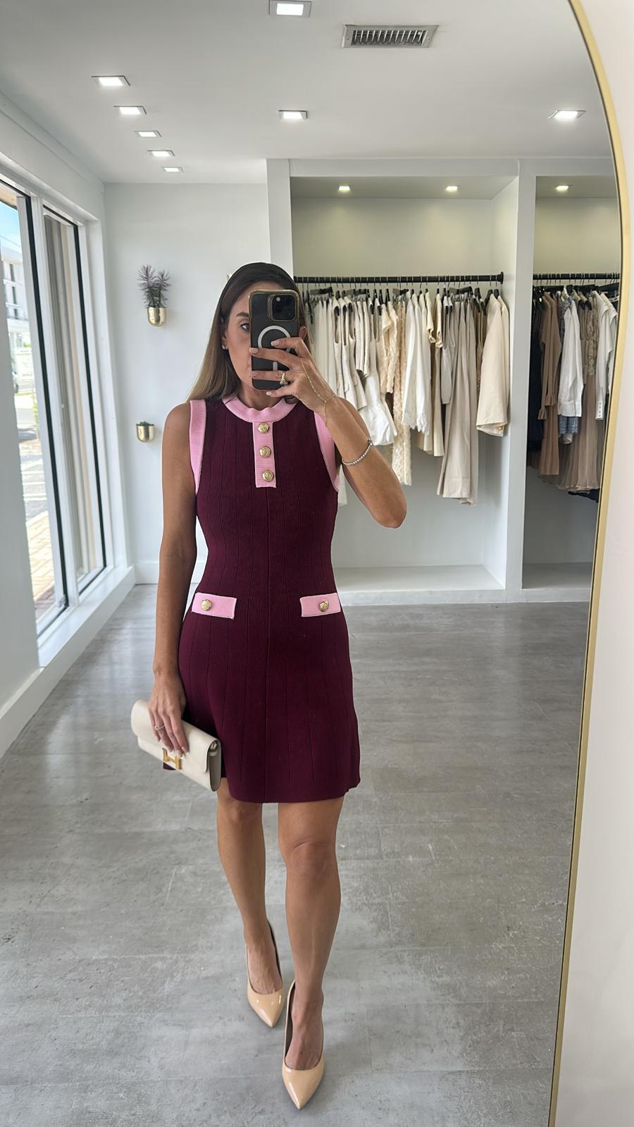 RASBERRY CONTRAST DRESS