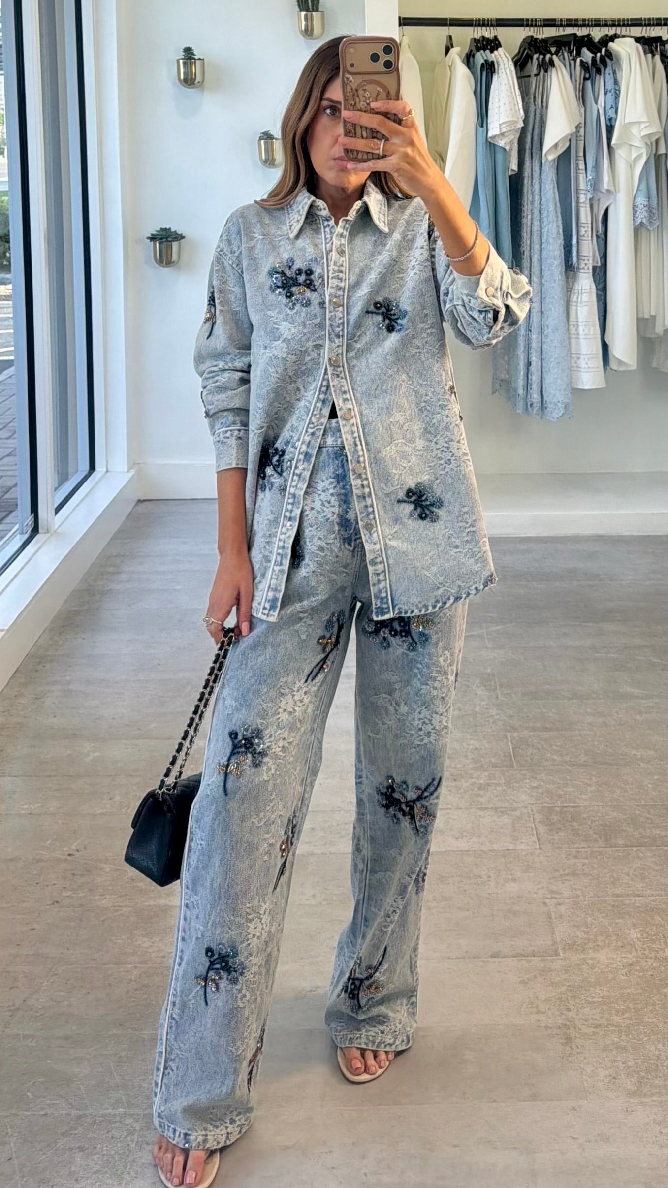 EMBELLISHED DENIM SET