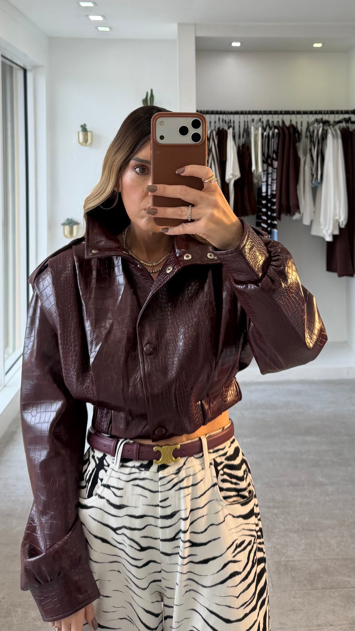 BORDEAUX CROC JACKET