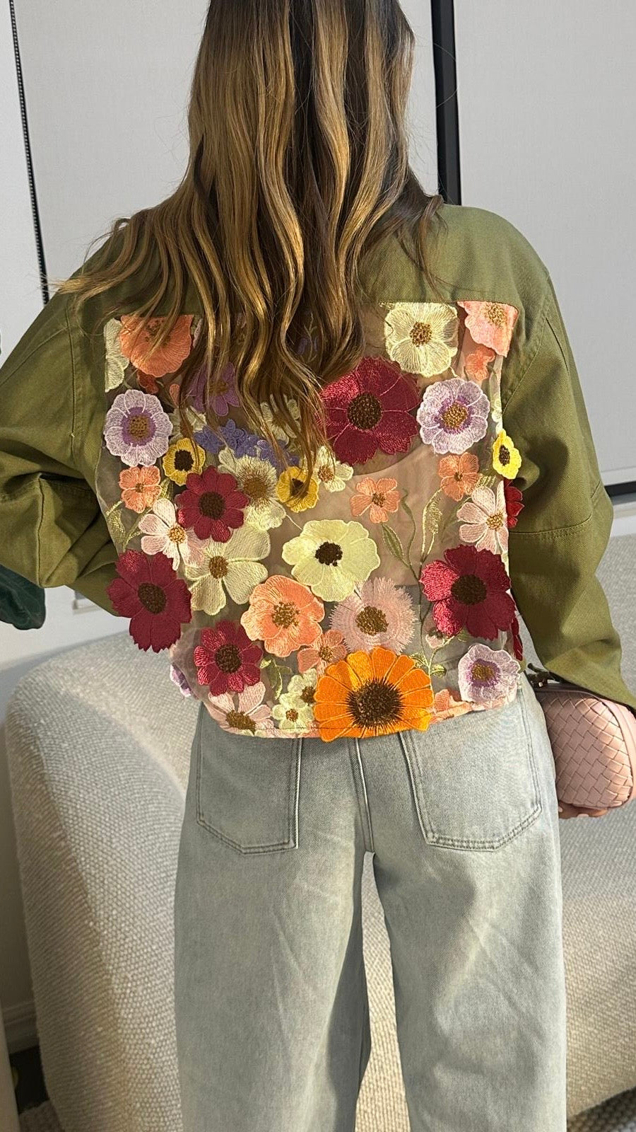 3D FLORAL ARMY JACKET