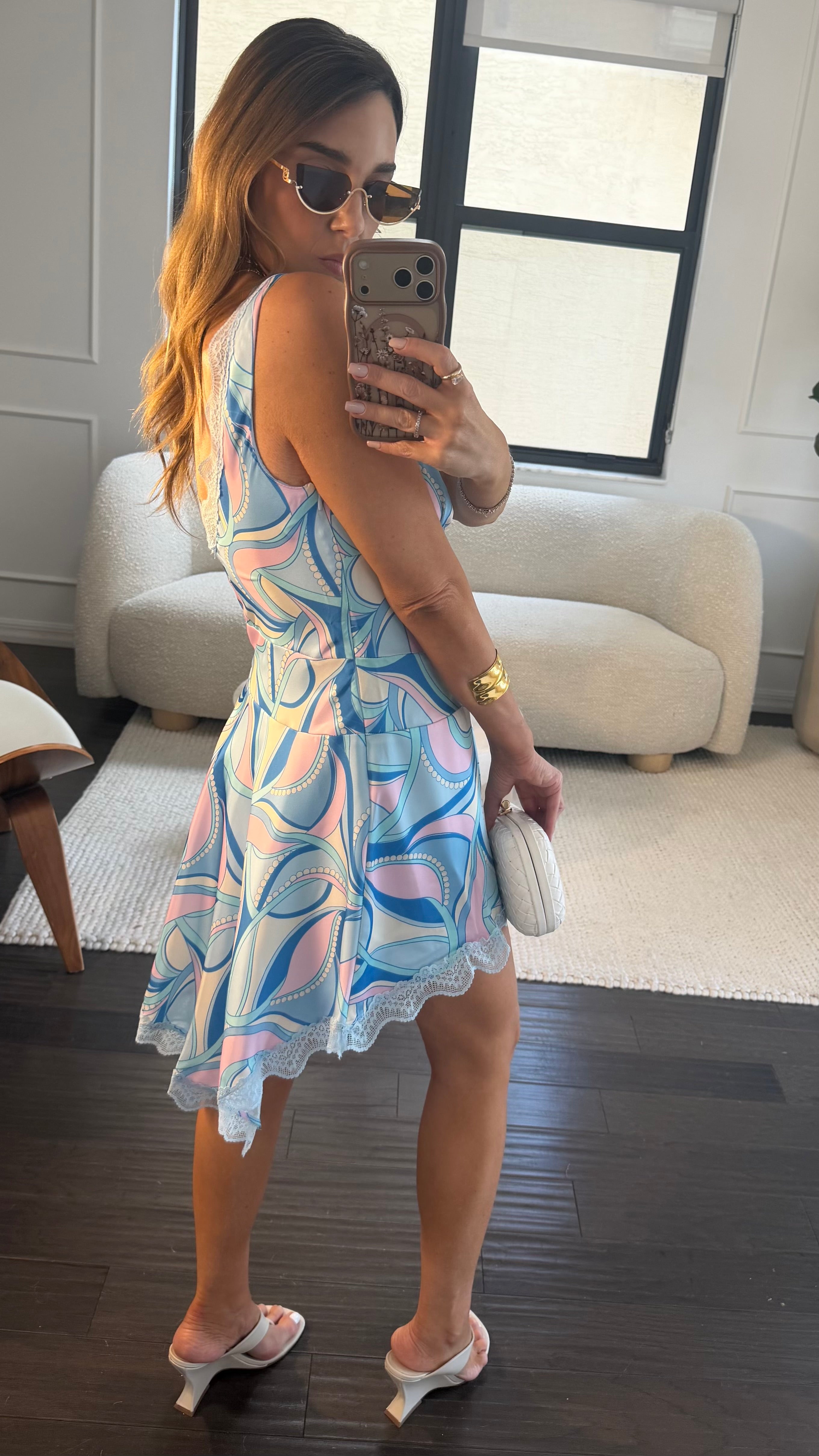 PASTEL WAVES SILK DRESS