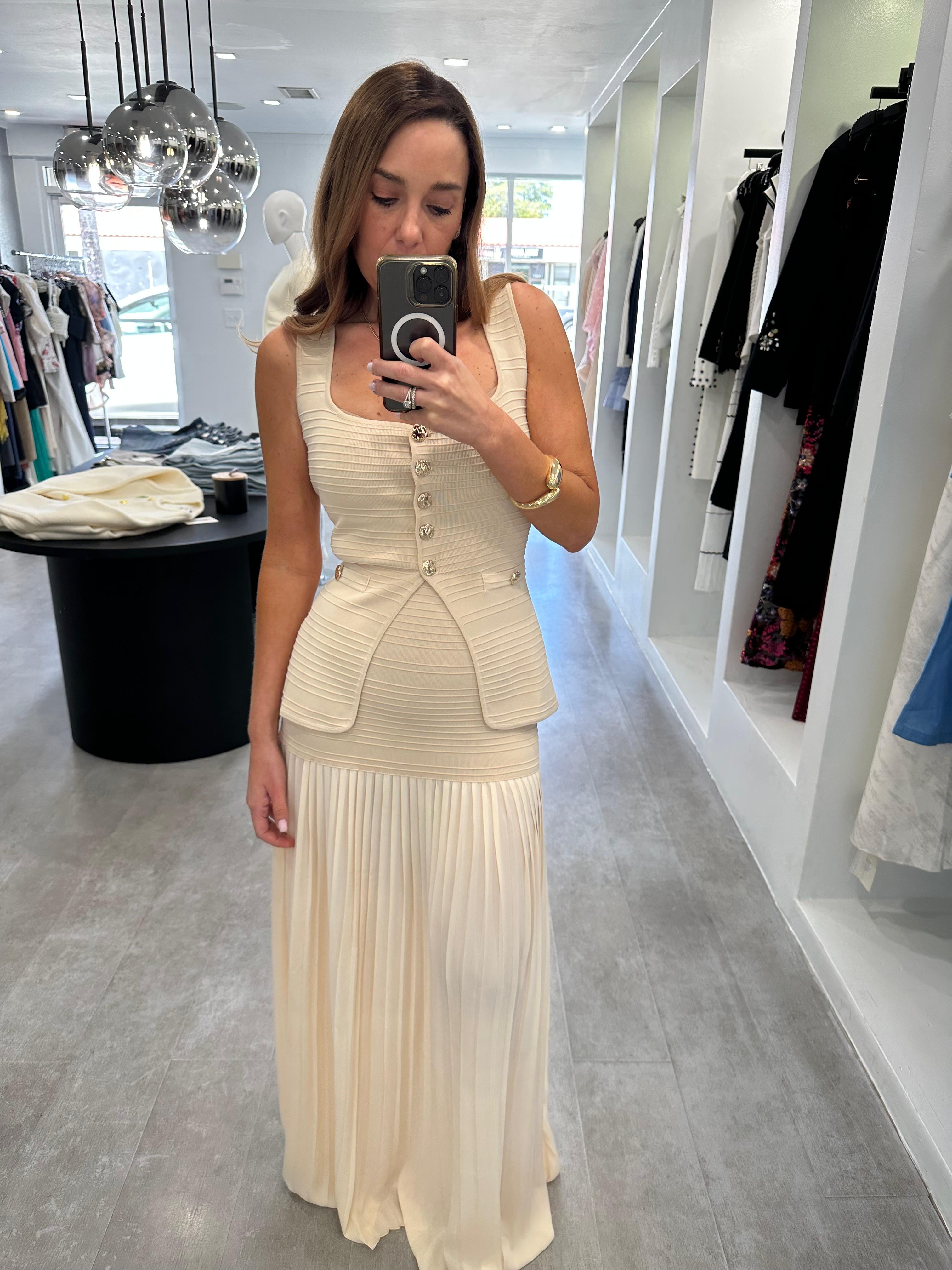 BONE MAXI PLEATED SET