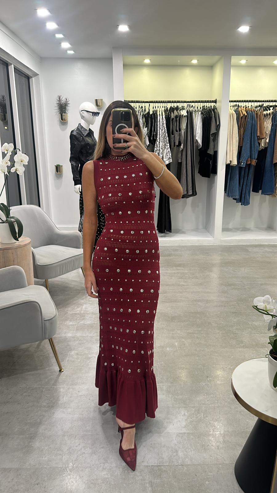 BURGY STUD MIDI DRESS