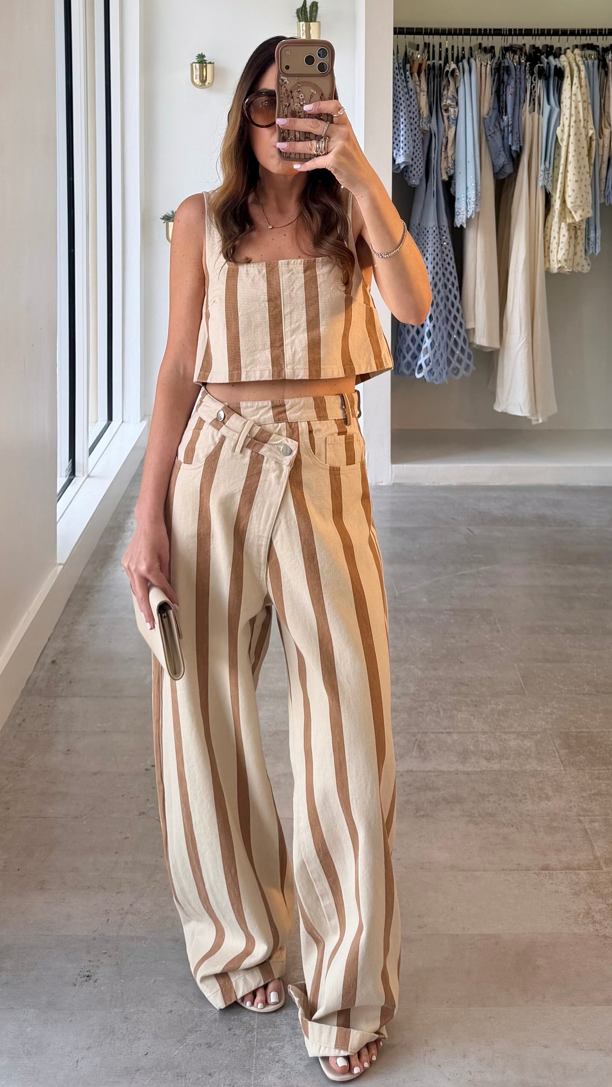 BEIGE COFFE LINES SET