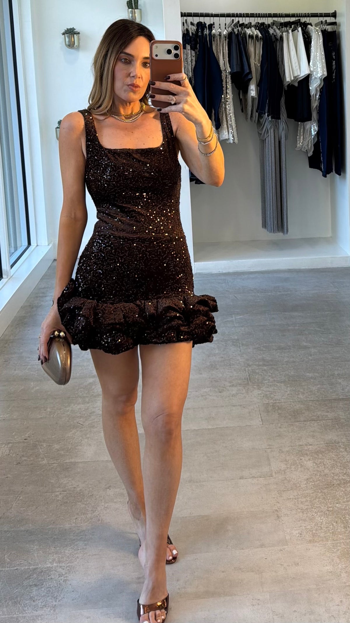 BROWN FLIRT DRESS