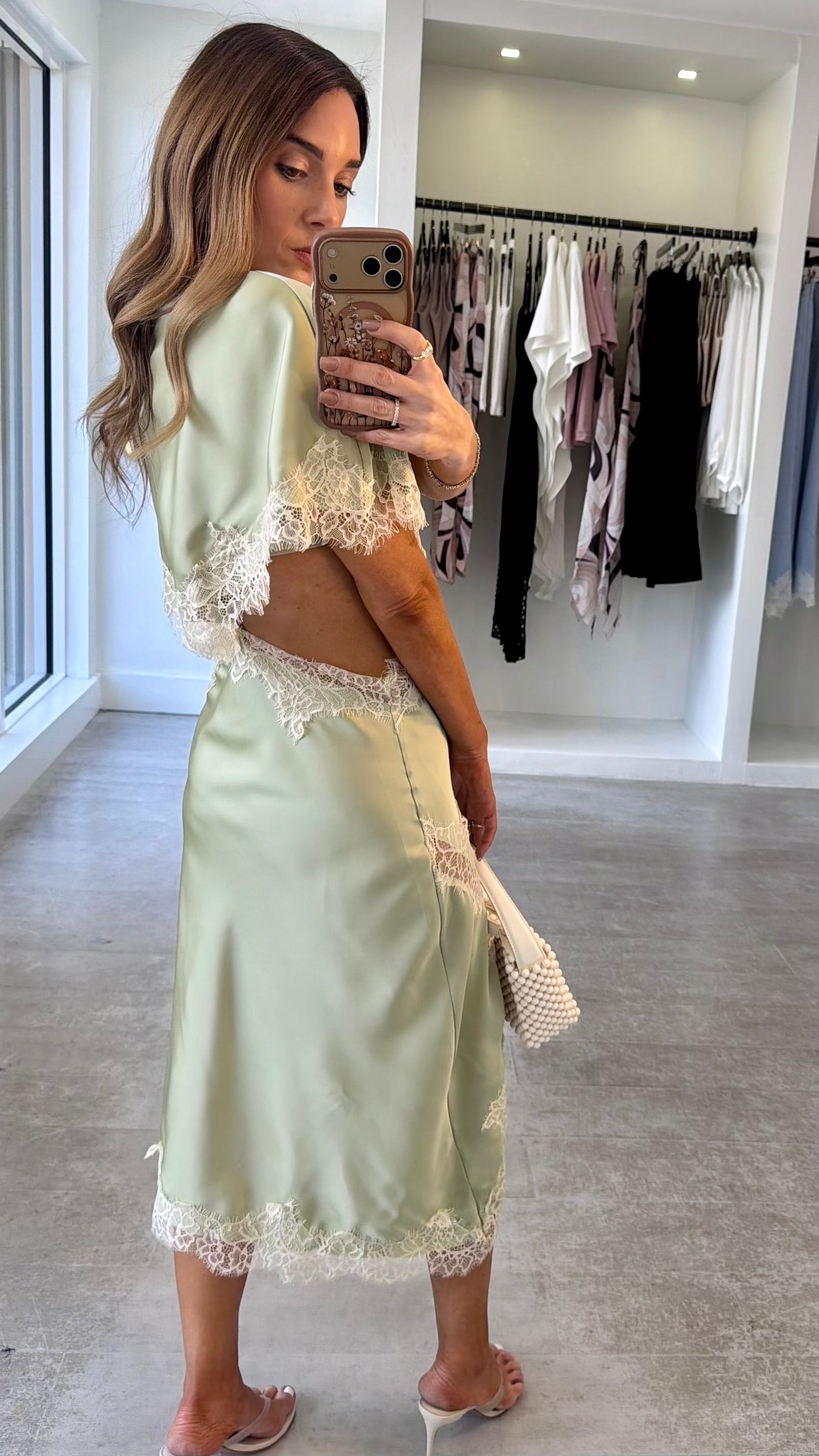 SAGE LACE DRESS