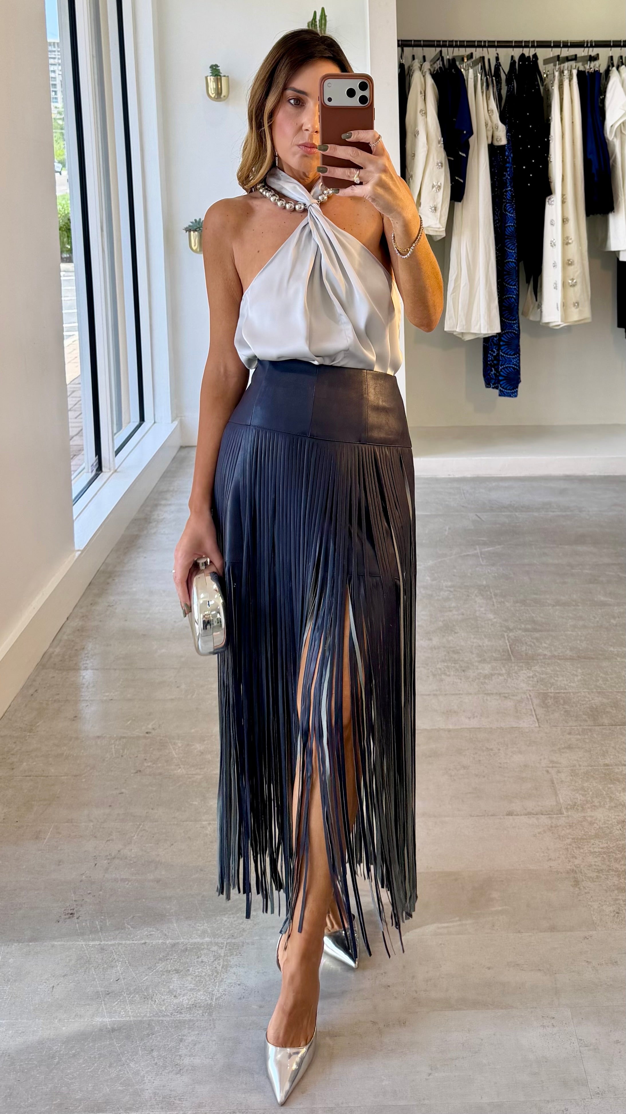 SILVER COLLAR TOP